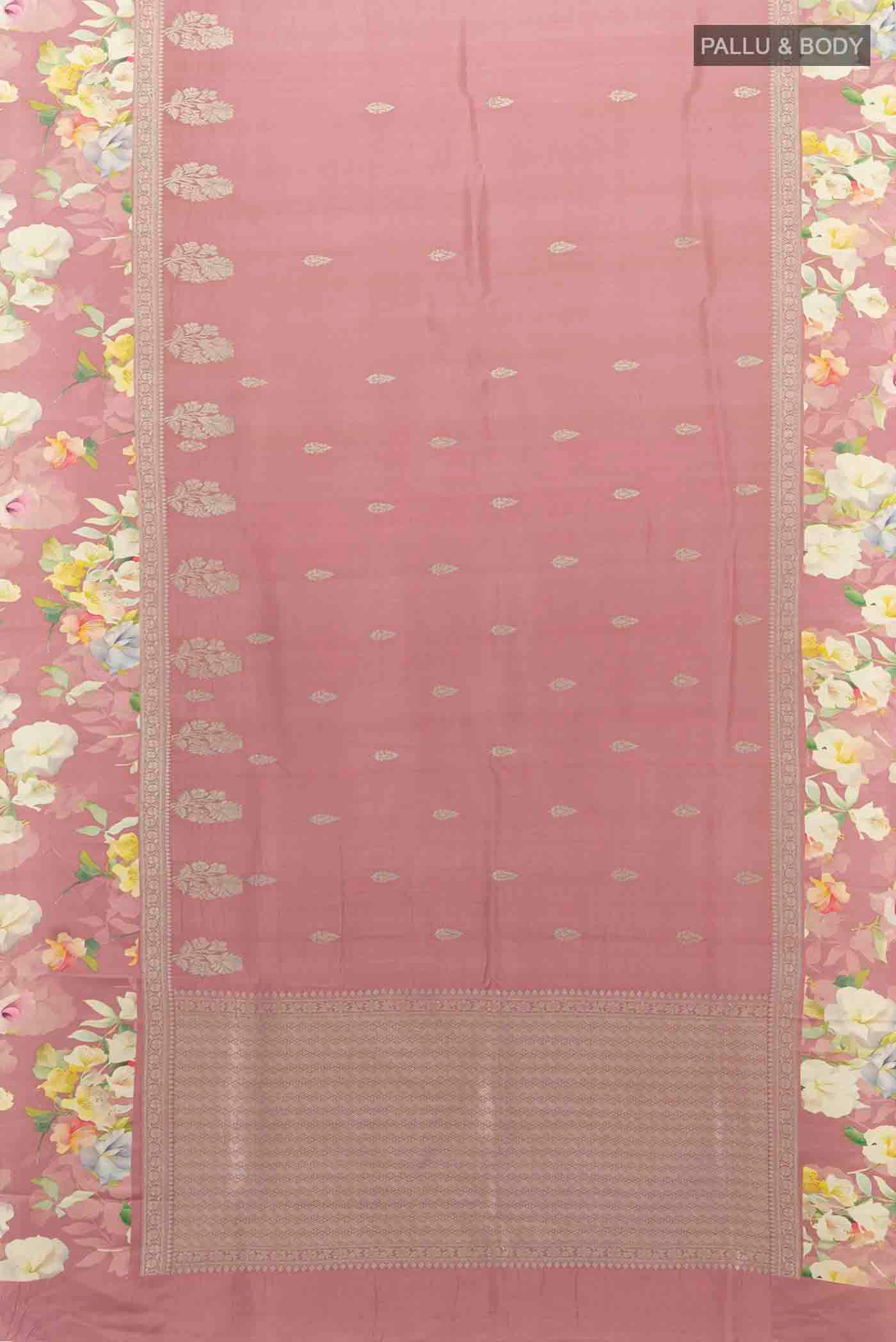 Mauve Bhagalpuri Tussar Silk Saree - Image 5