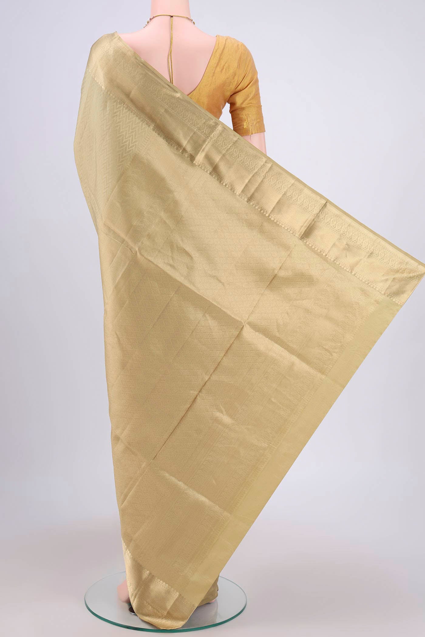 Dark Beige Soft Silk Saree - Image 3