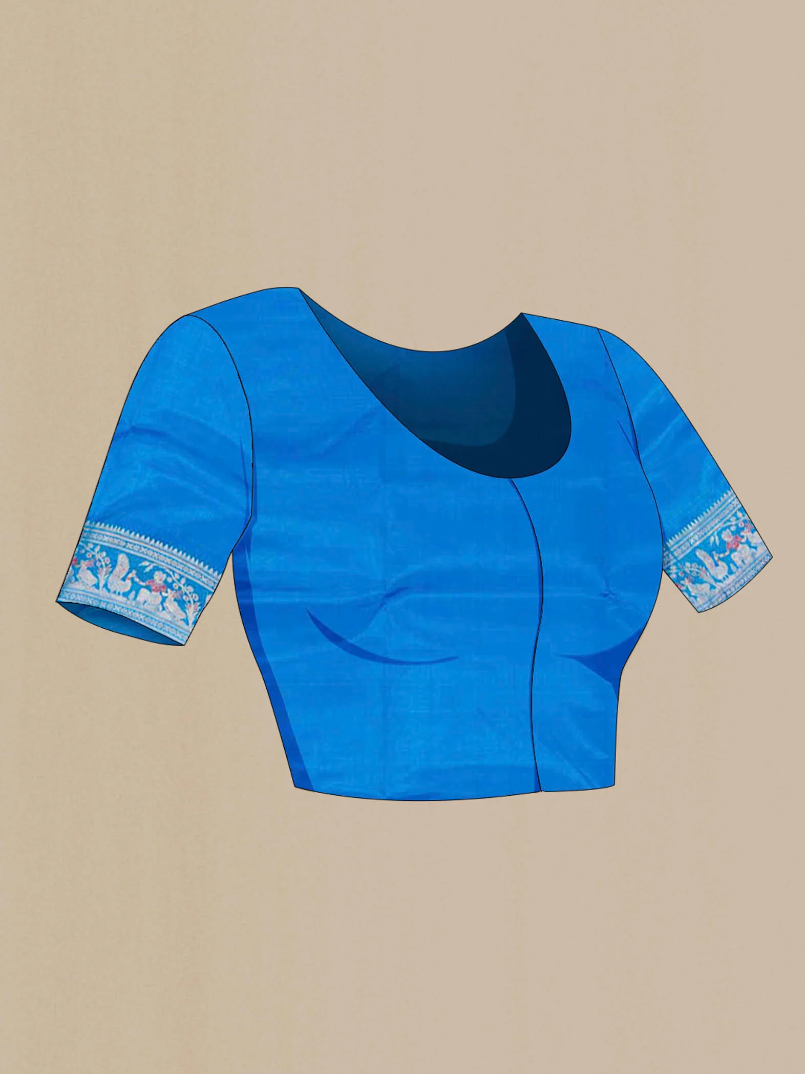 Royal Blue Baluchari Silk Saree - Image 4