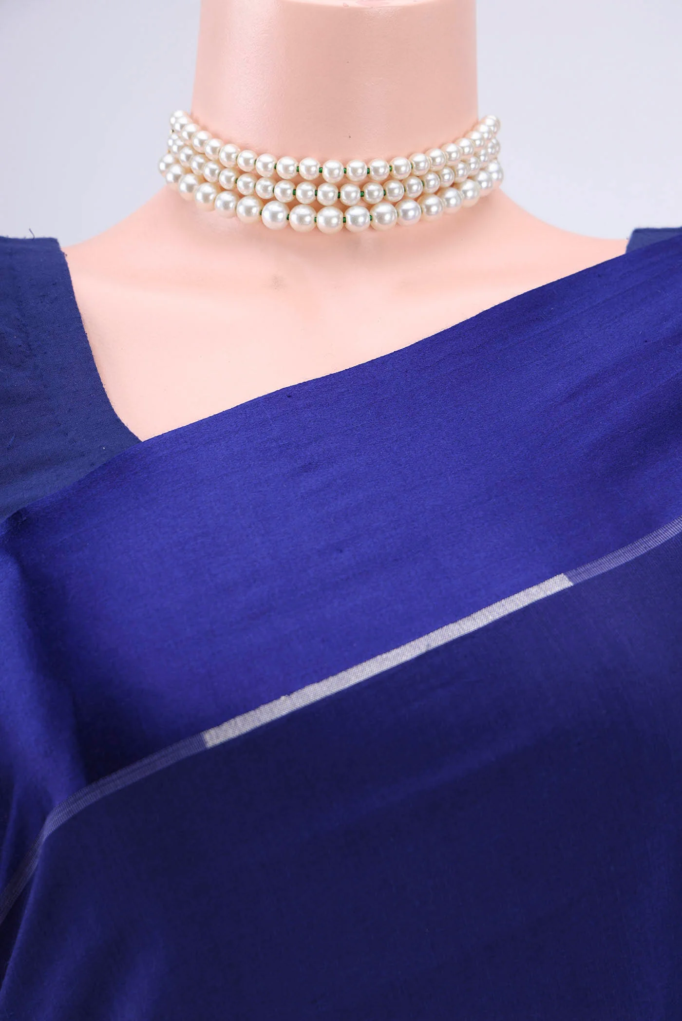 Oxford Blue Banarasi Silk Saree - Image 2