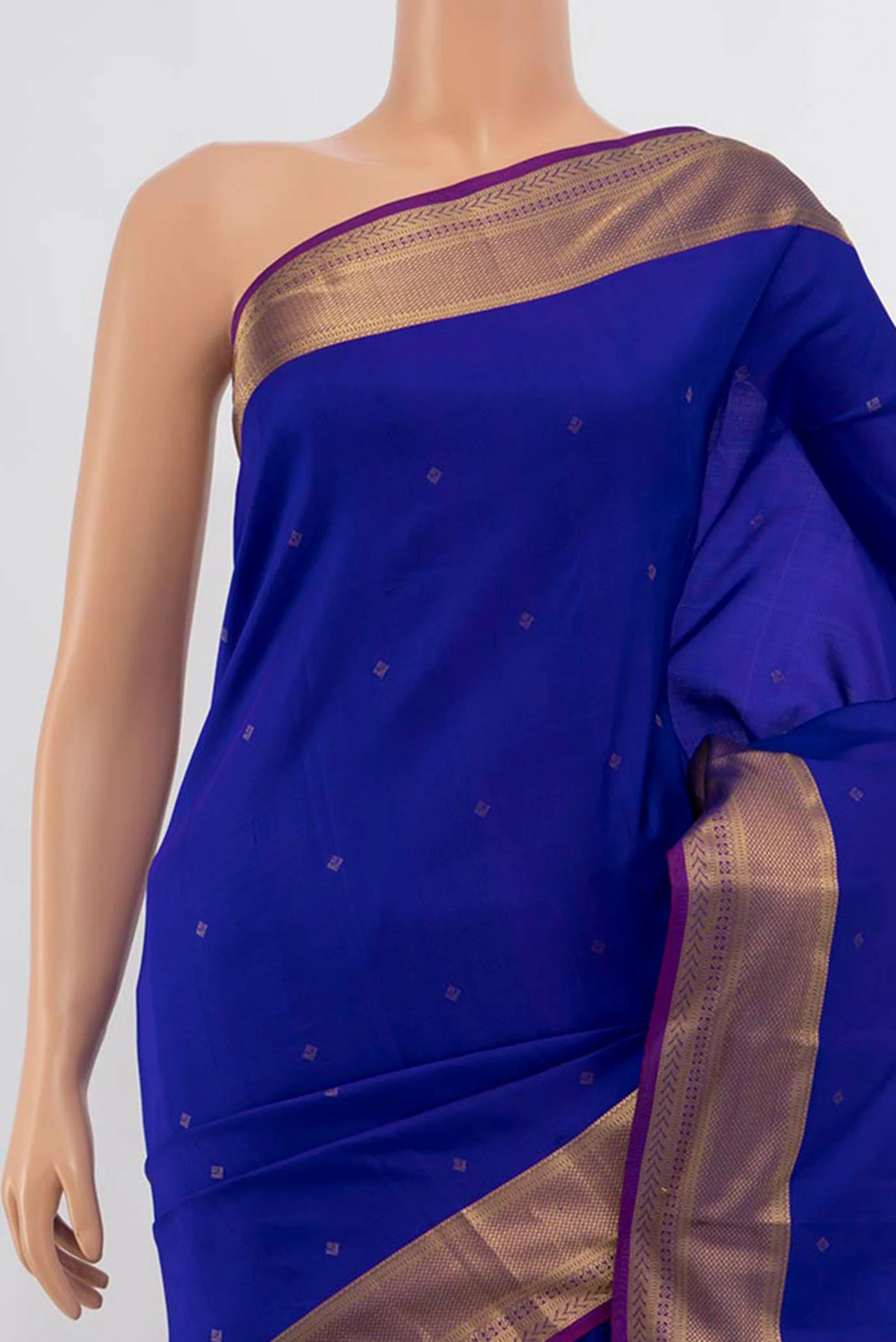 Royal Blue Kanchipuram Silk Saree - Image 2