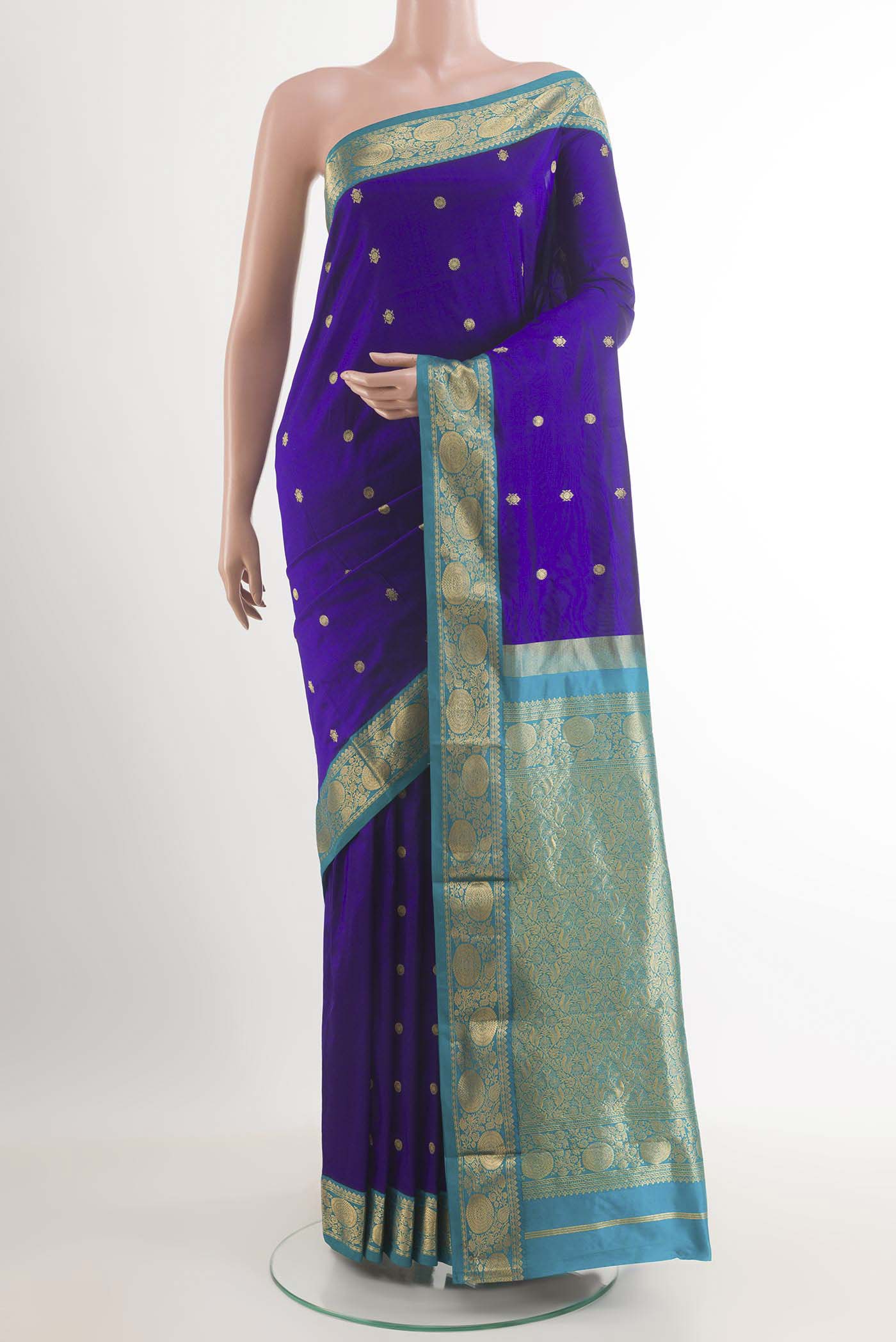 Dark Blue Bangalore Silk Saree