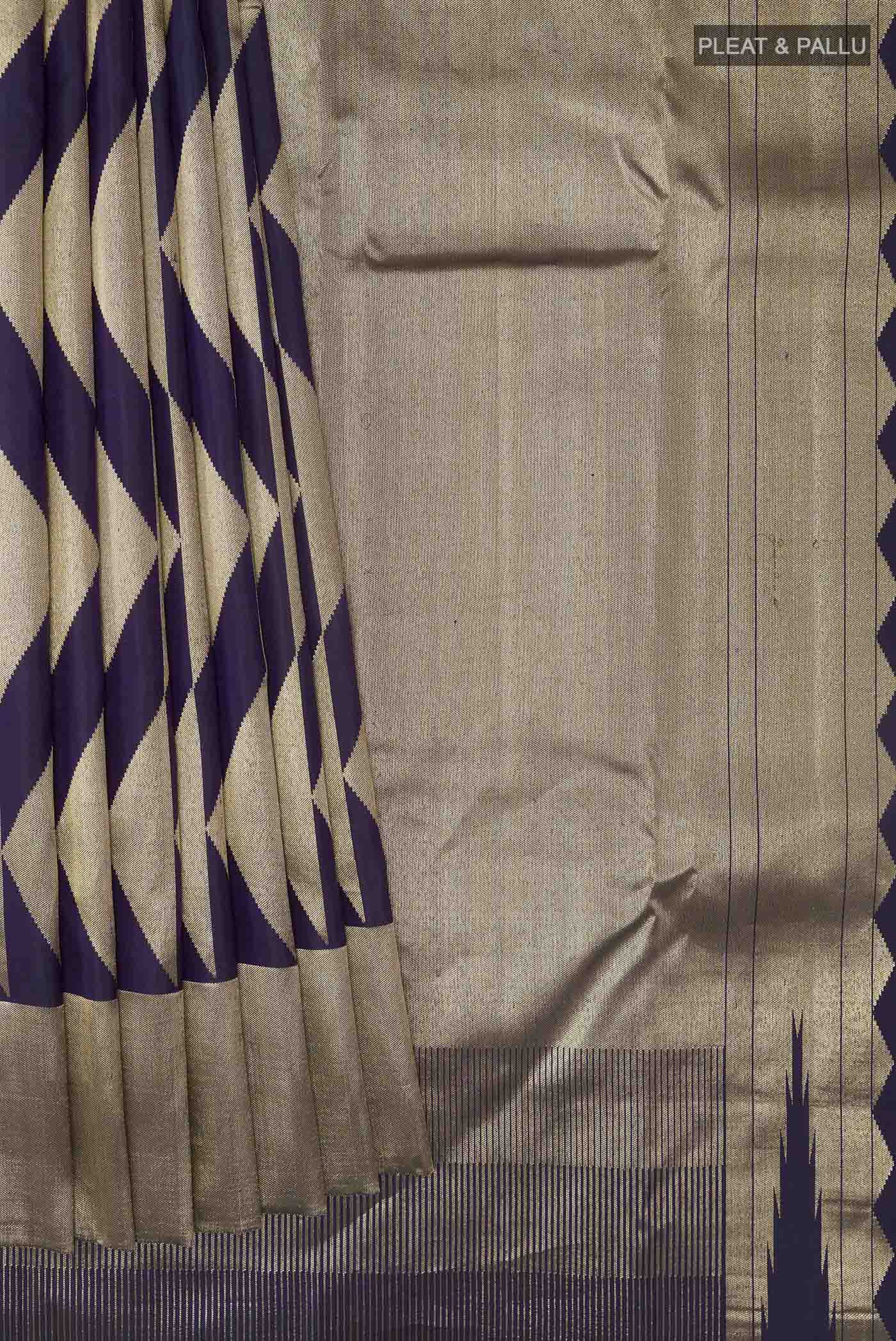 Dark Blue Kanchipuram Silk Saree - Image 4