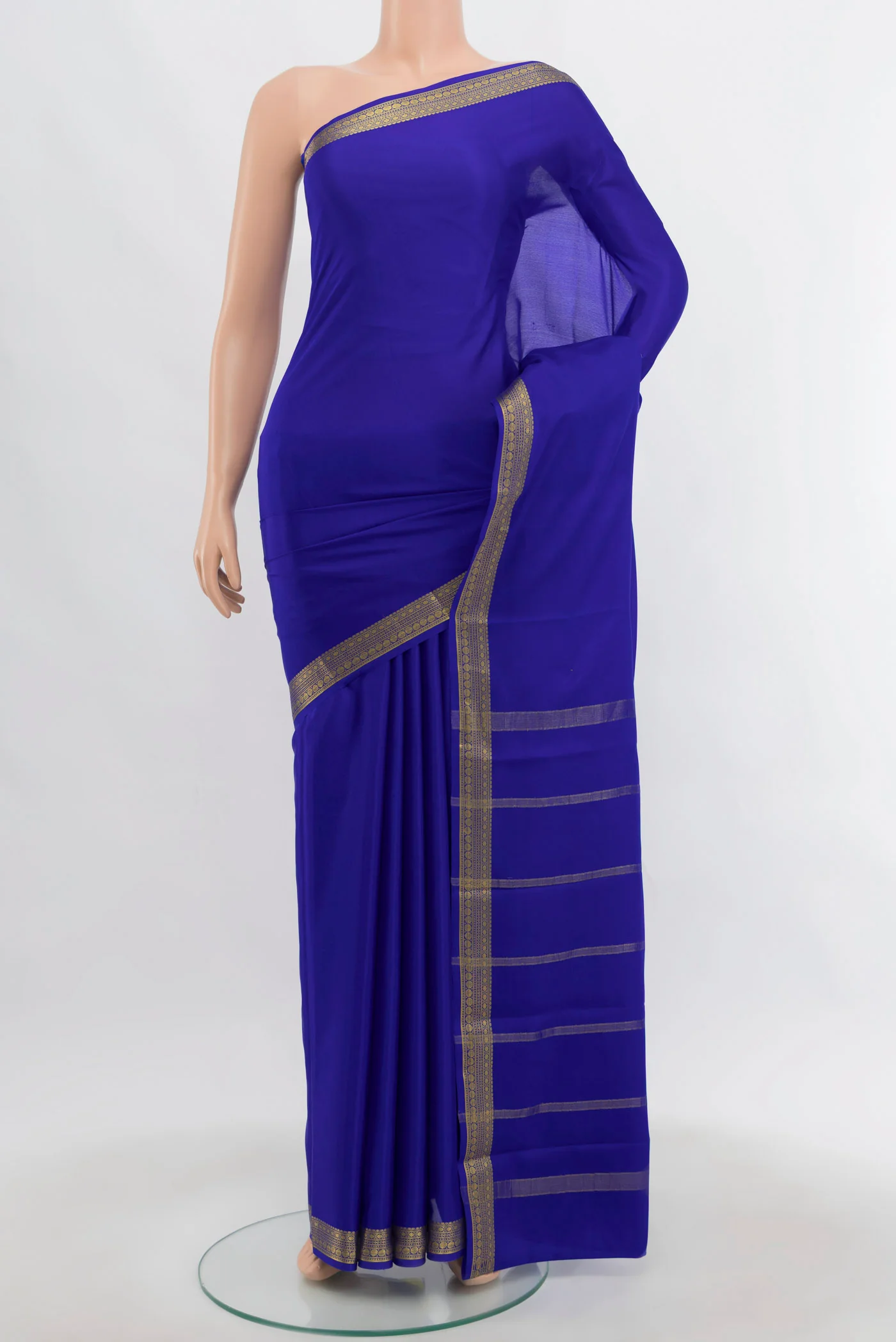 Royal Blue Mysore Crepe Saree