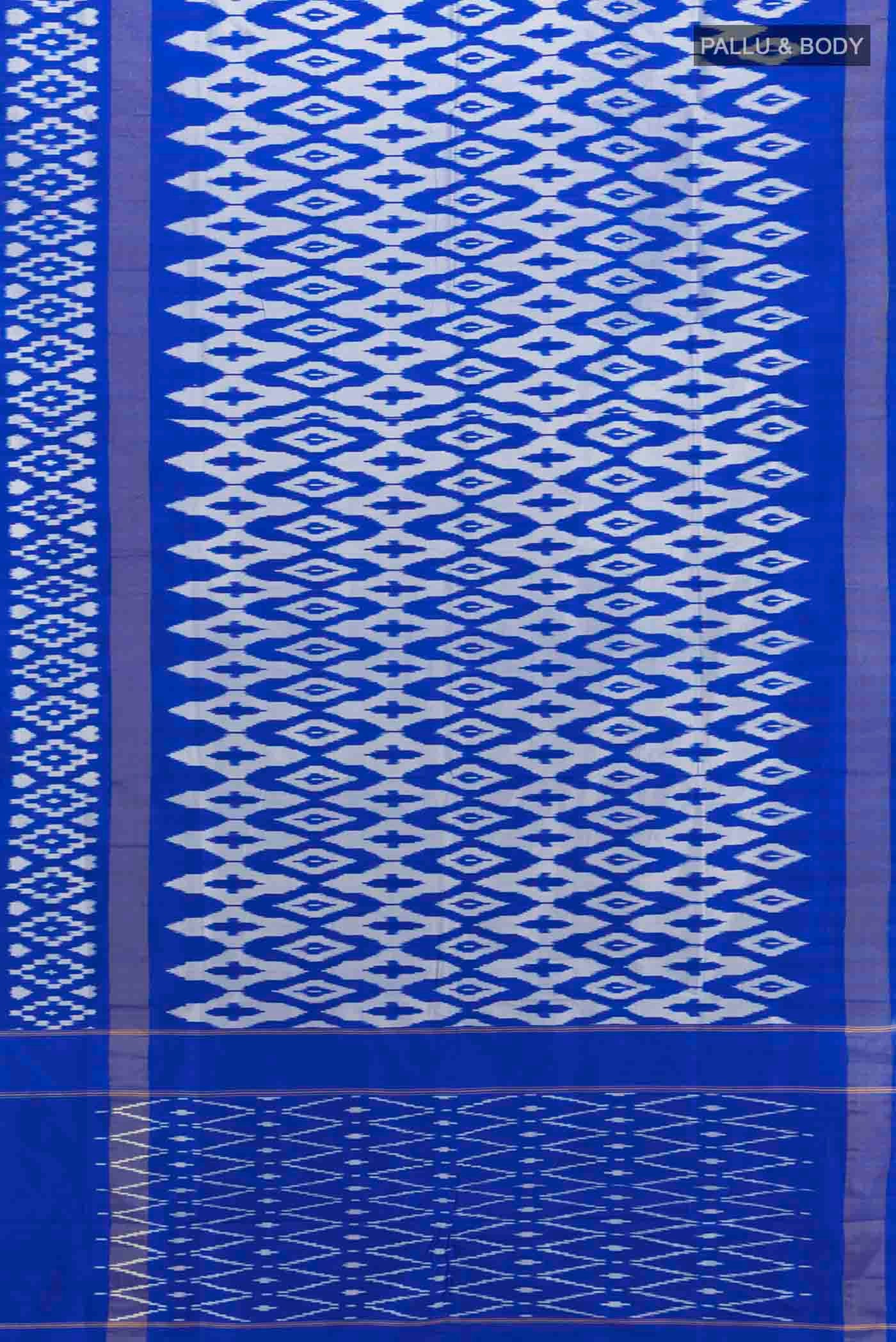 Dark Blue Pochampally Saree - Image 5