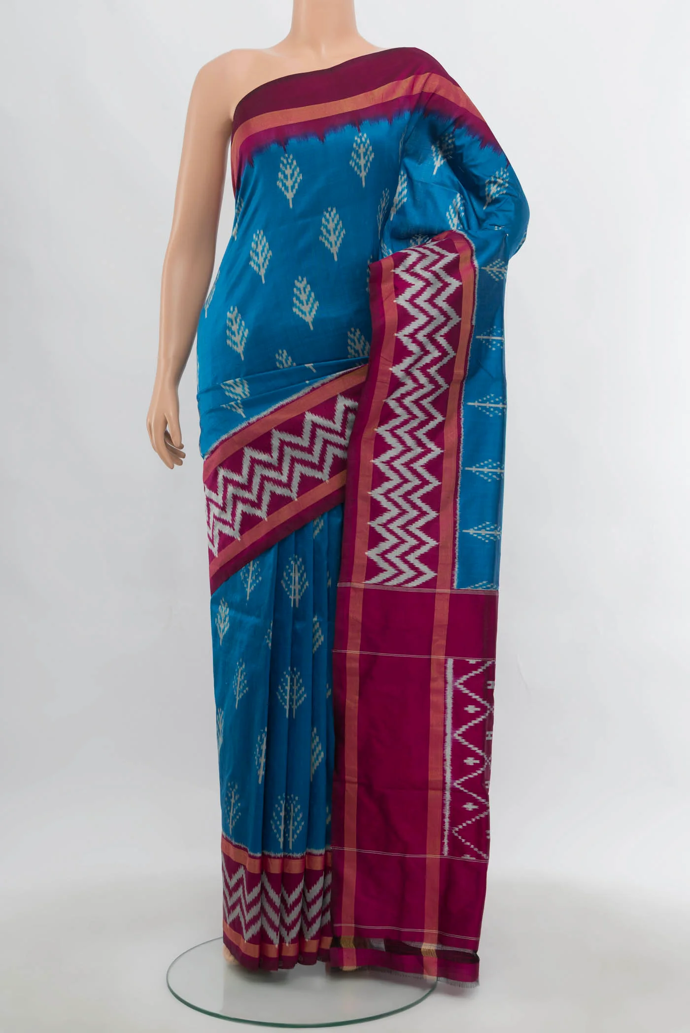 Blue Pochampally Silk Saree