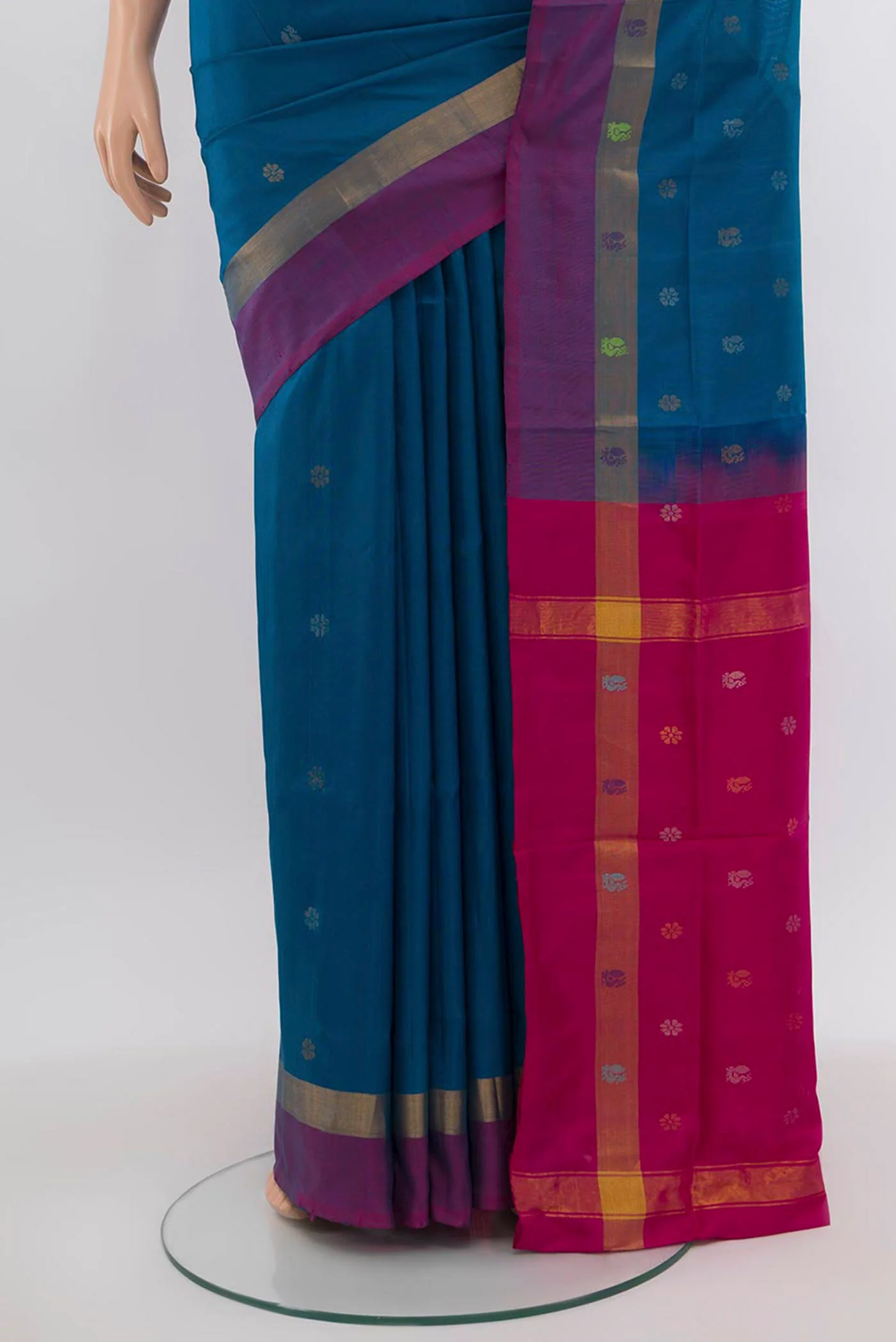 Blue Uppada Silk Saree - Image 3
