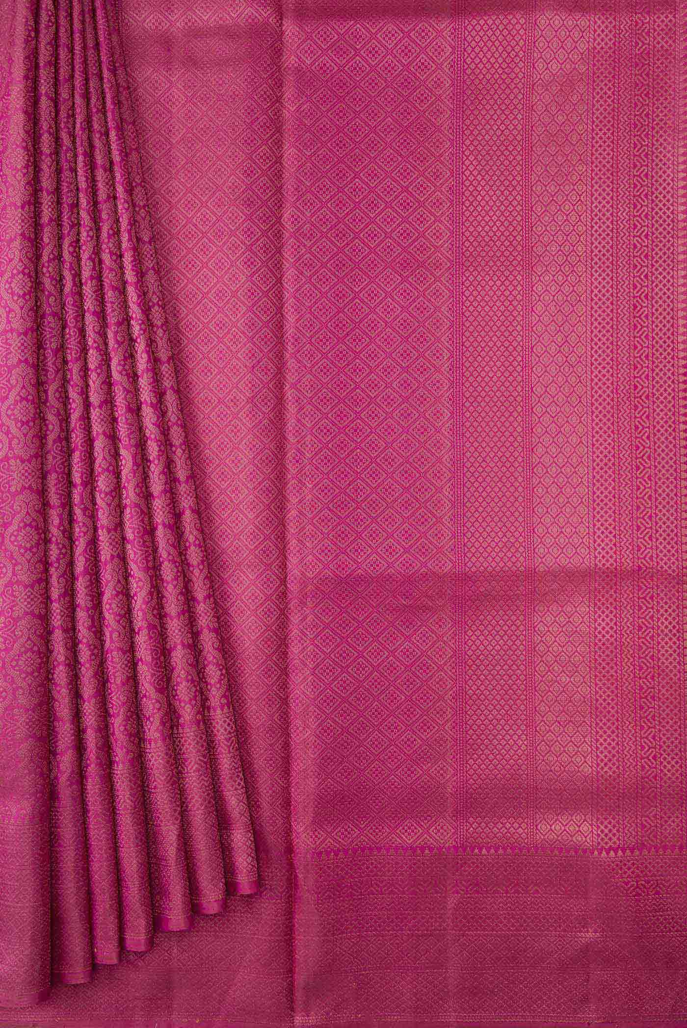 Dark Mauve Dual Tone Soft Silk Saree - Image 4