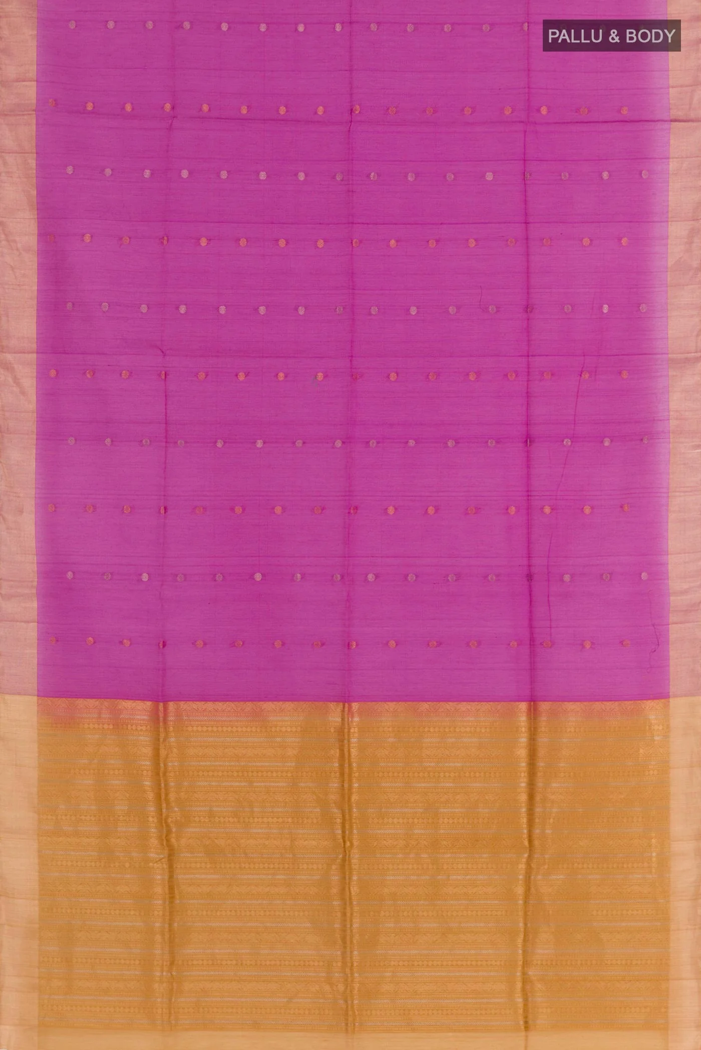 Magenta Silk Cotton Saree - Image 3