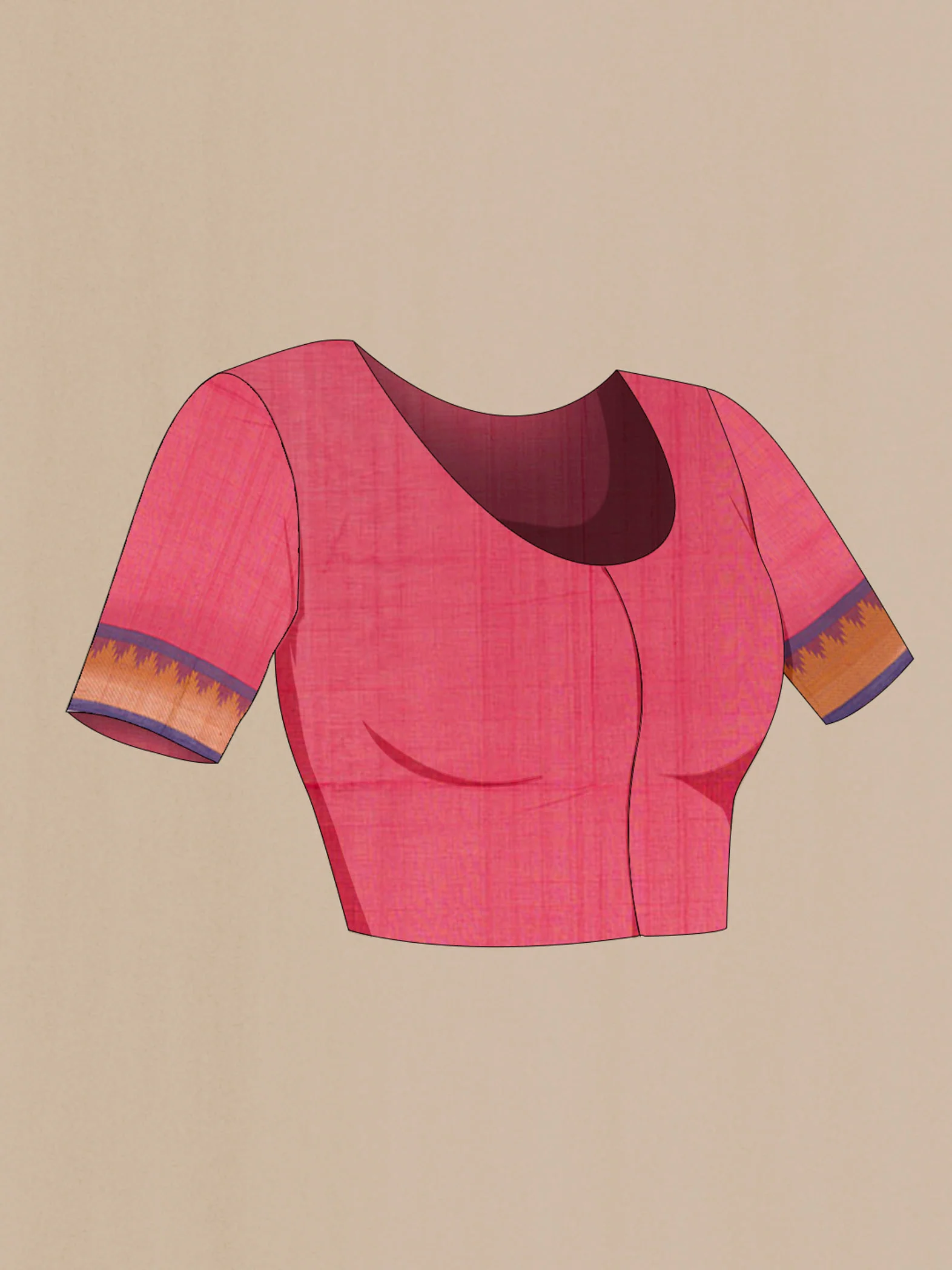 Dark Pink Coimbatore Cotton Saree - Image 4