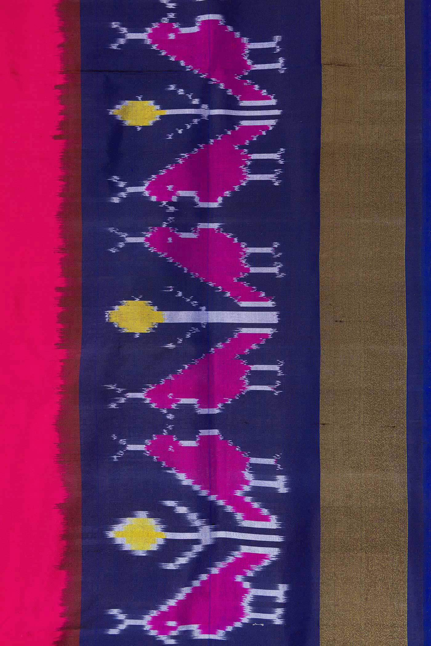 Pink Pochampally Silk Saree - Image 3