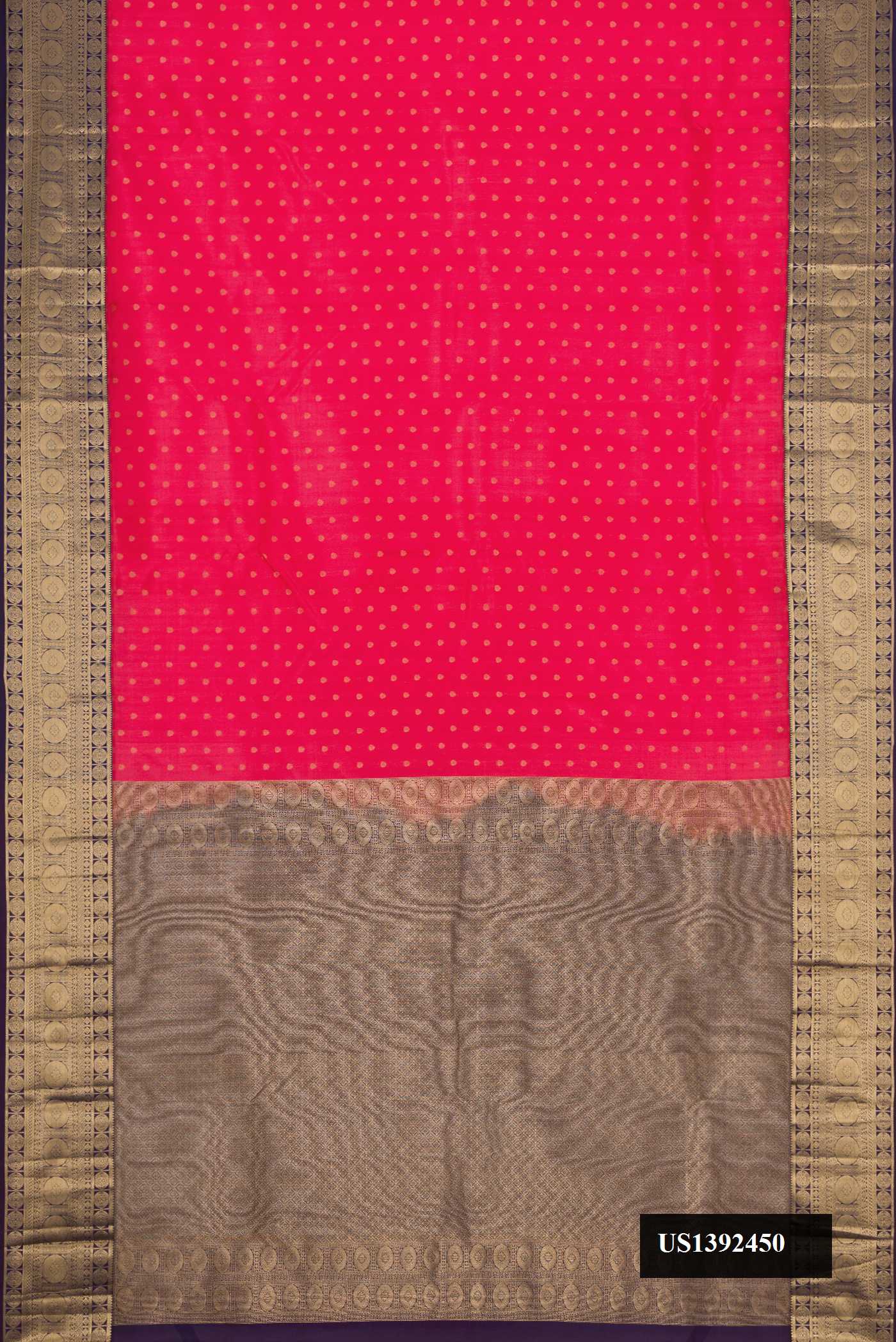 Dark Pink Dual Tone Kanchipuram Silk Saree