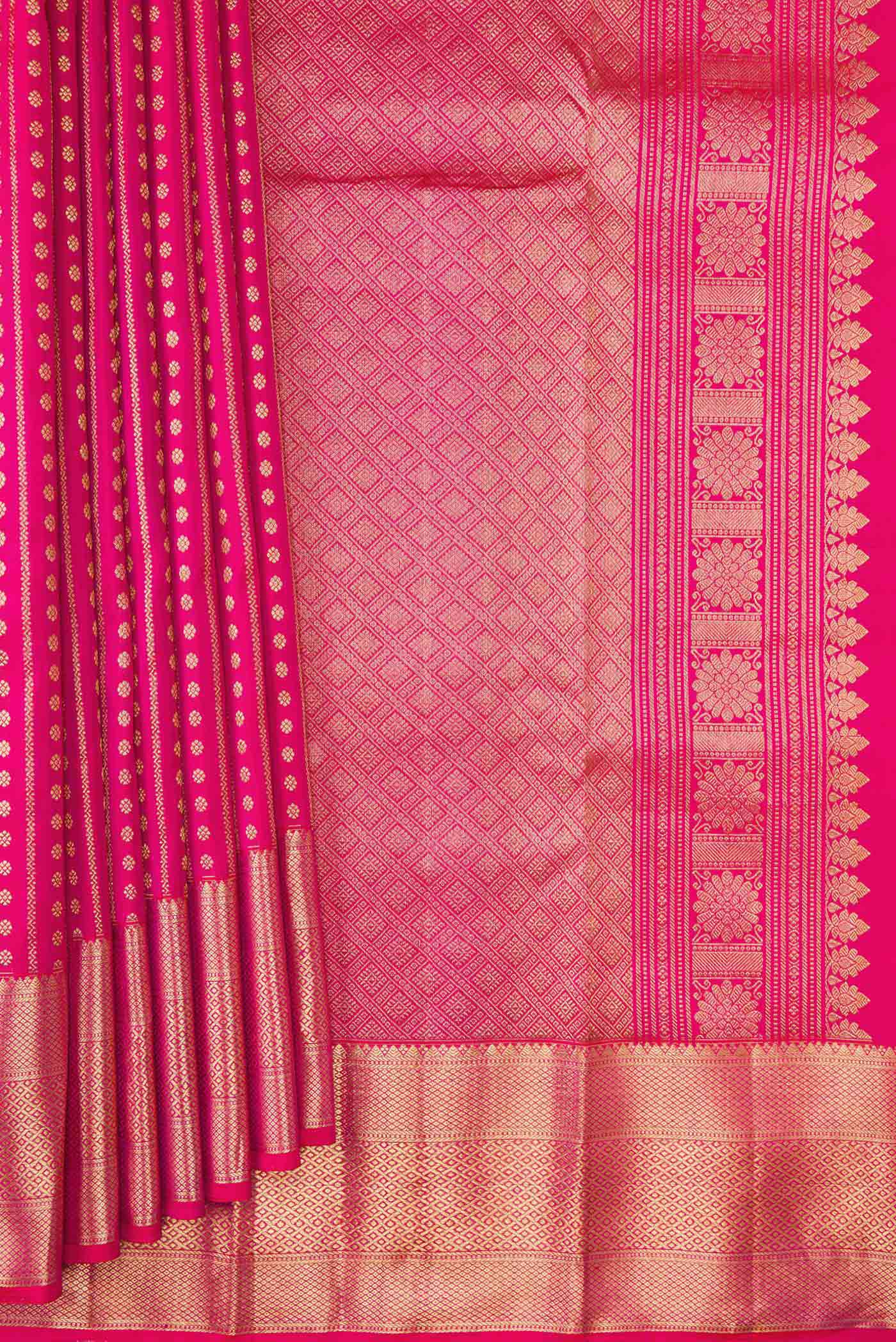 Dark Pink Kanchipuram Silk Saree - Image 4