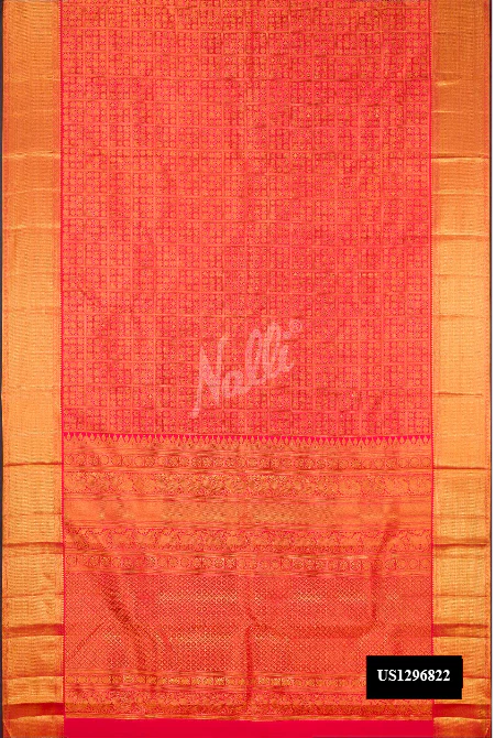 Dark Pink Dual Tone Kanchipuram Silk Saree