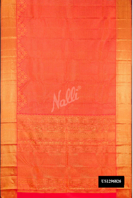 Dark Pink Dual Tone Kanchipuram Silk Saree