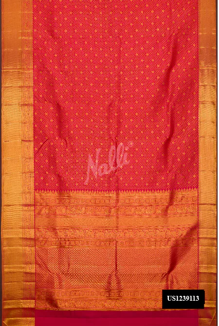 Dark Pink Dual Tone Kanchipuram Silk Saree