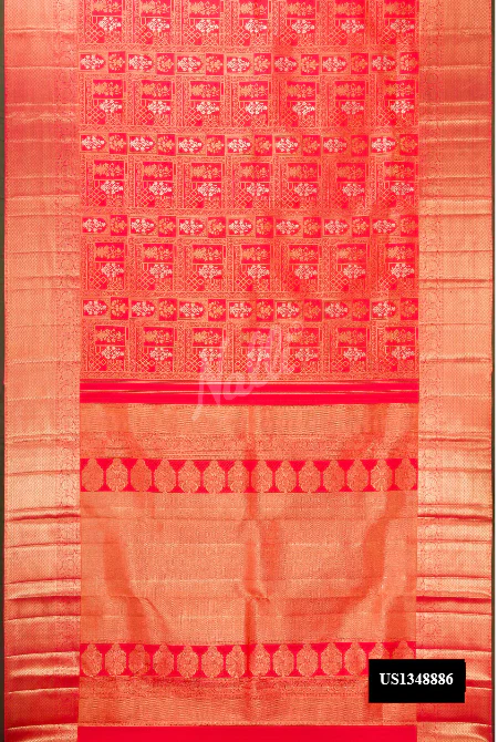 Dark Pink Dual Tone Kanchipuram Silk Saree