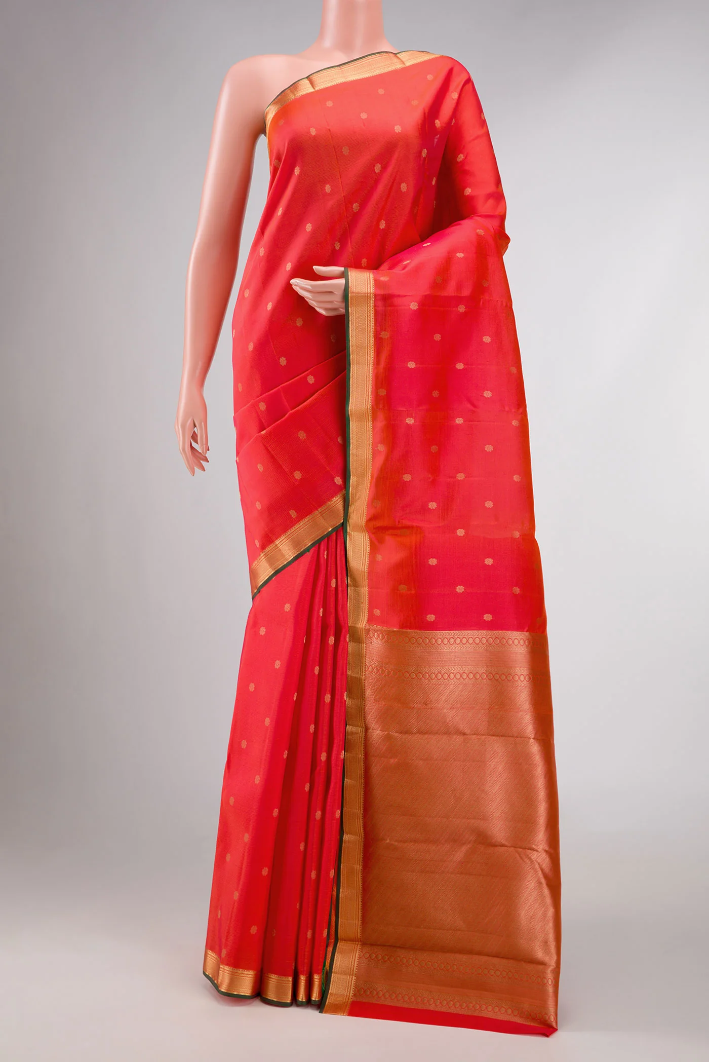 Dark Pink Dual Tone Kanjivaram Silk Saree
