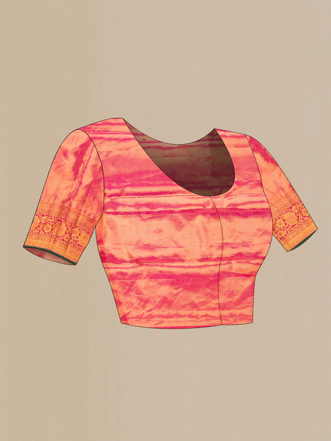 Mustard Dual Tone Kanchipuram Tissue Silk Saree - Image 5