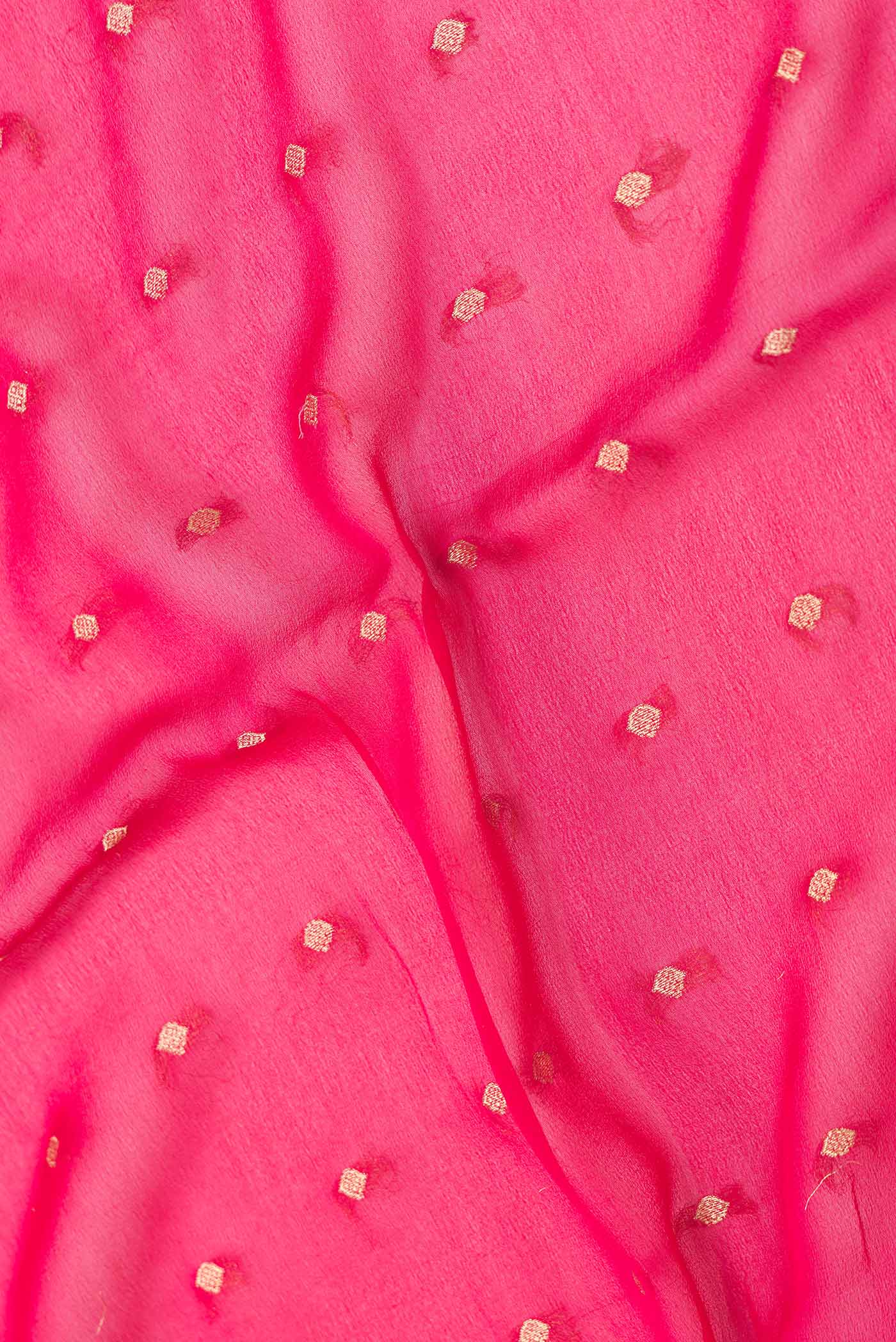 Dark Pink Dual Tone Mysore Georgette Saree - Image 2