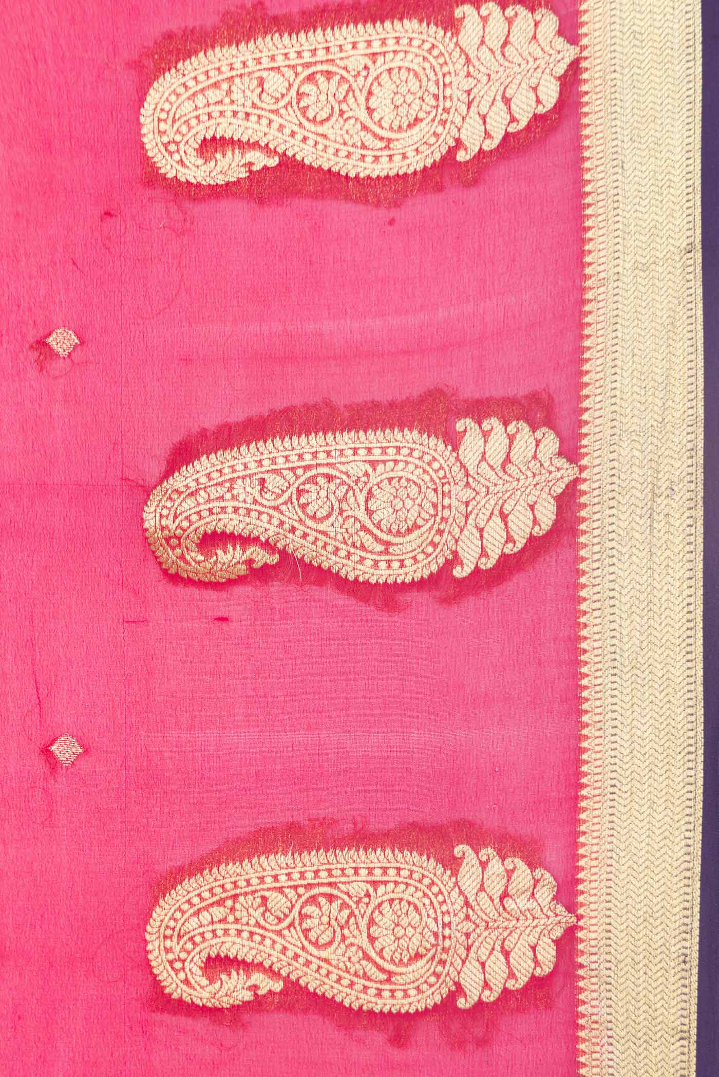 Dark Pink Dual Tone Mysore Georgette Saree - Image 3