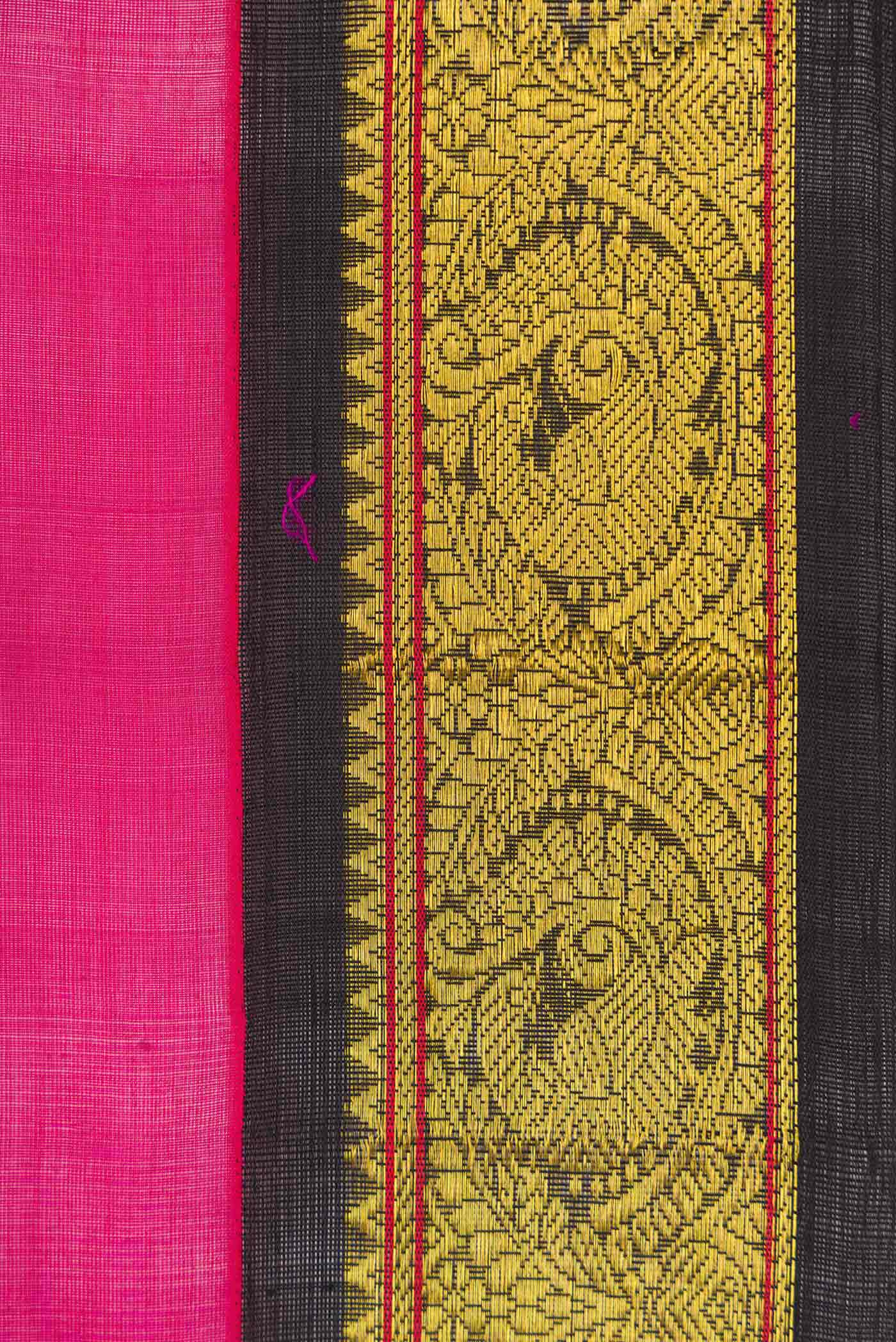 Dark Pink Dual Tone Silk Cotton Saree - Image 3