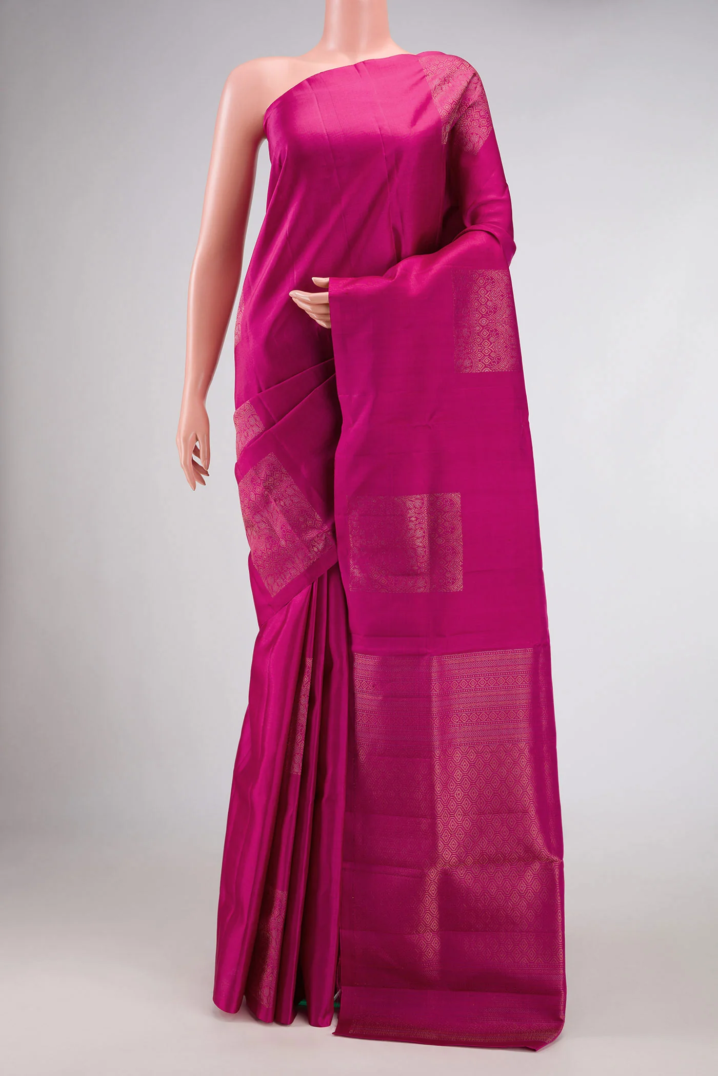 Dark Pink Dual Tone Soft Silk Saree