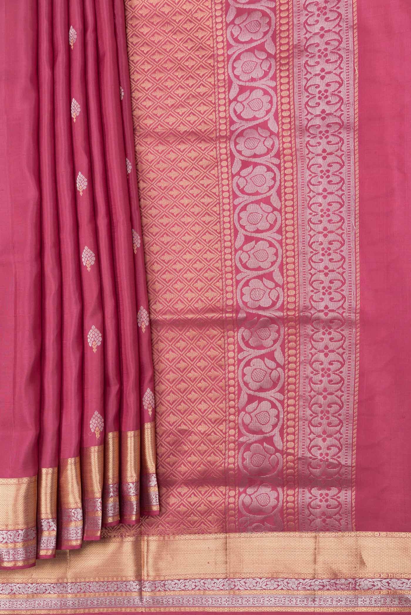 Maroon Soft Silk Saree - Image 4