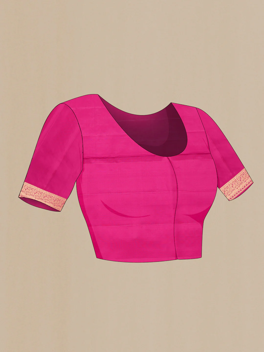 Dark Pink Soft Silk Saree - Image 5
