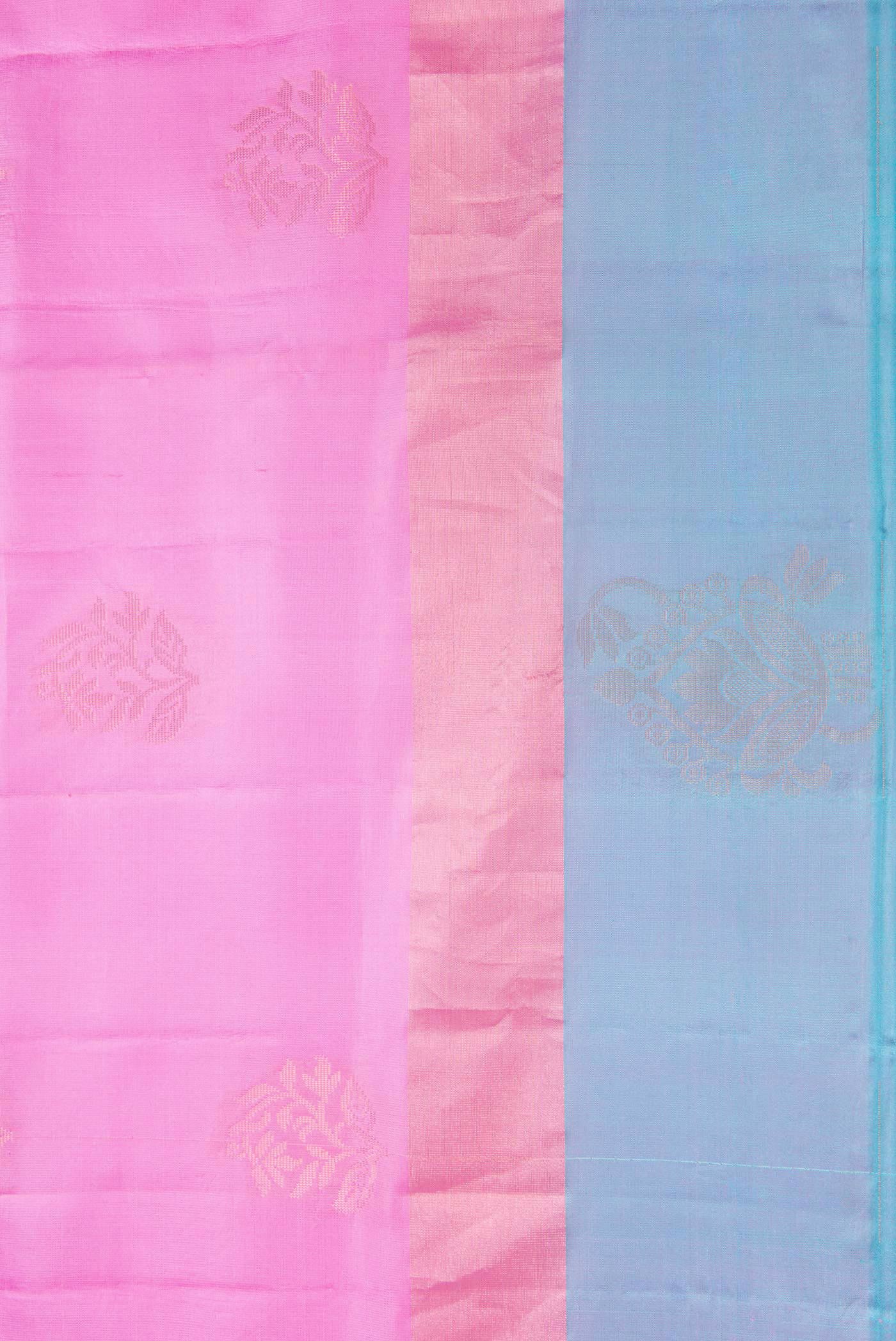 Rose pink Soft Silk Saree - Image 3