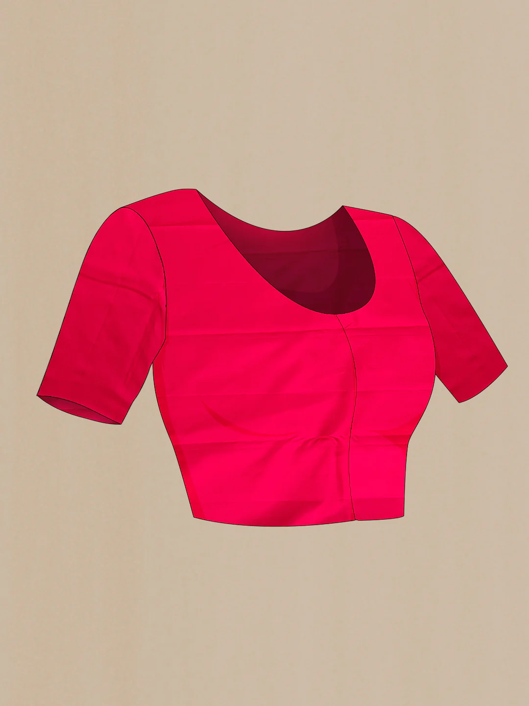 Dark Pink Dual Tone Soft Silk Saree - Image 4