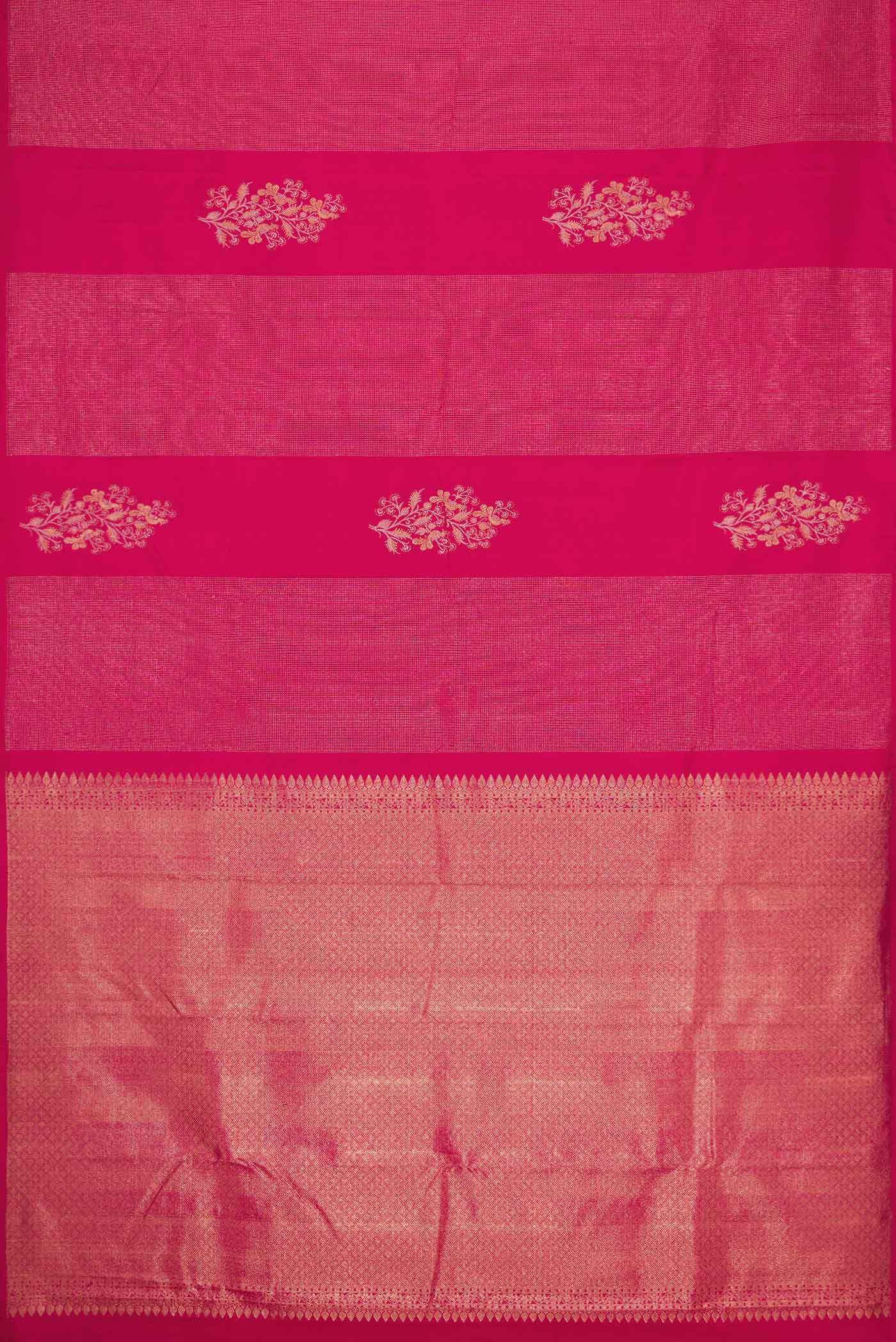 Dark Pink Dual Tone Soft Silk Saree - Image 5