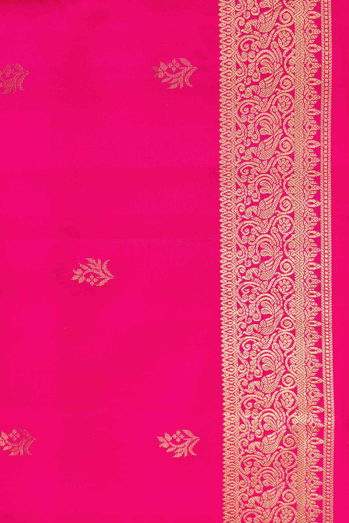 Dark Pink Dual Tone Soft Silk Saree - Image 3
