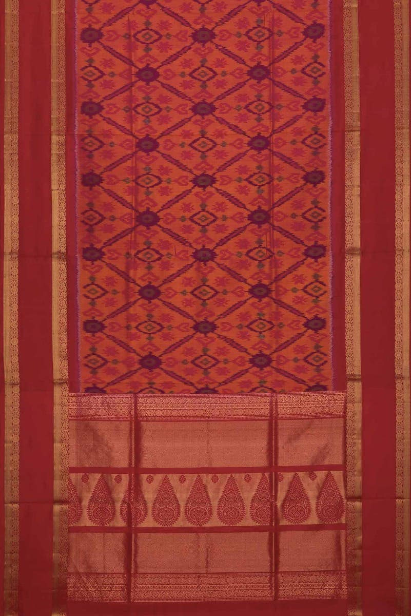 Dark Pink Dual Tone Soft Silk Saree - Image 3