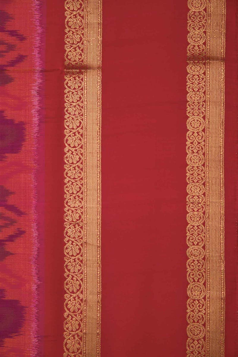 Dark Pink Dual Tone Soft Silk Saree - Image 4