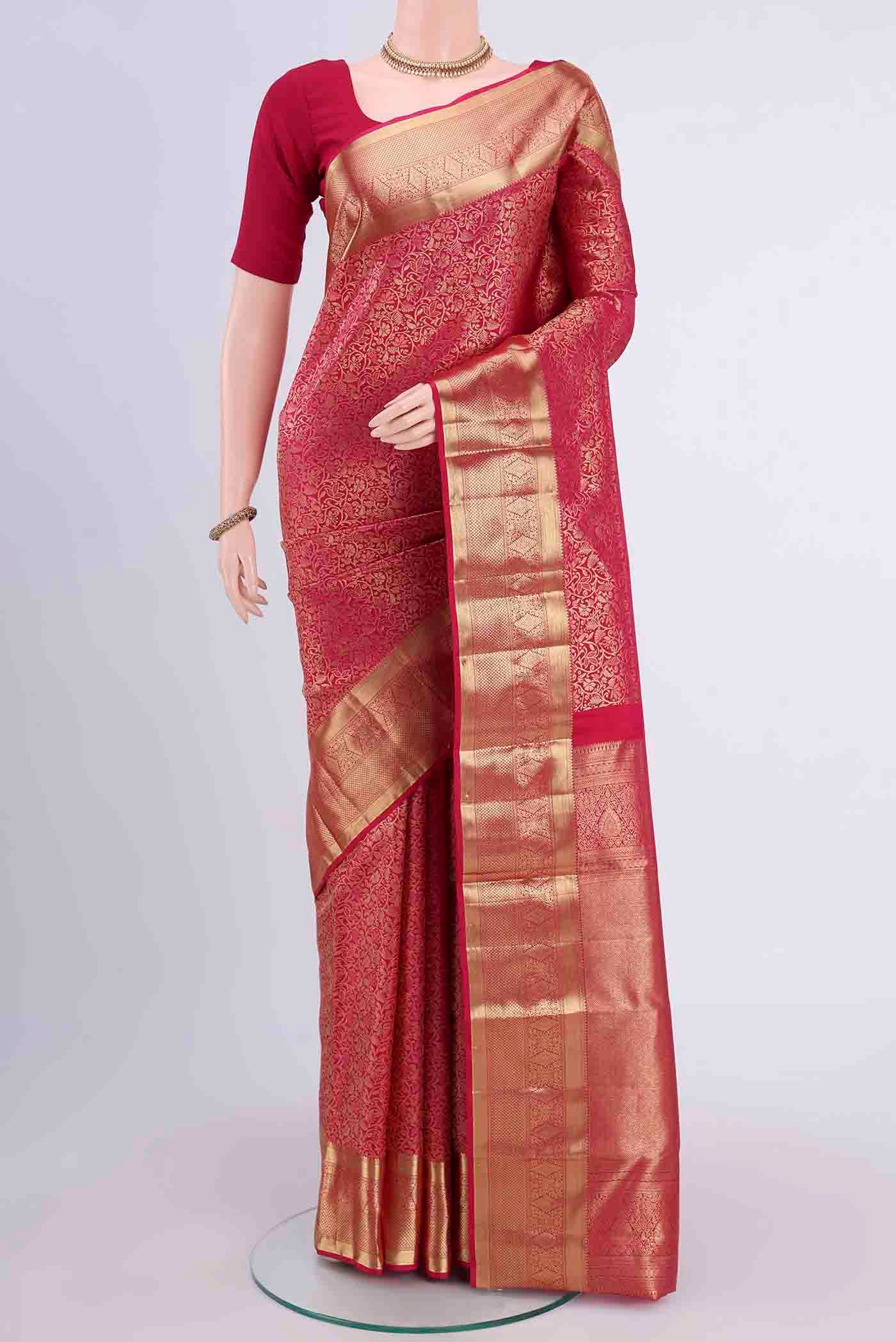 Dark Pink Kanjivaram Saree