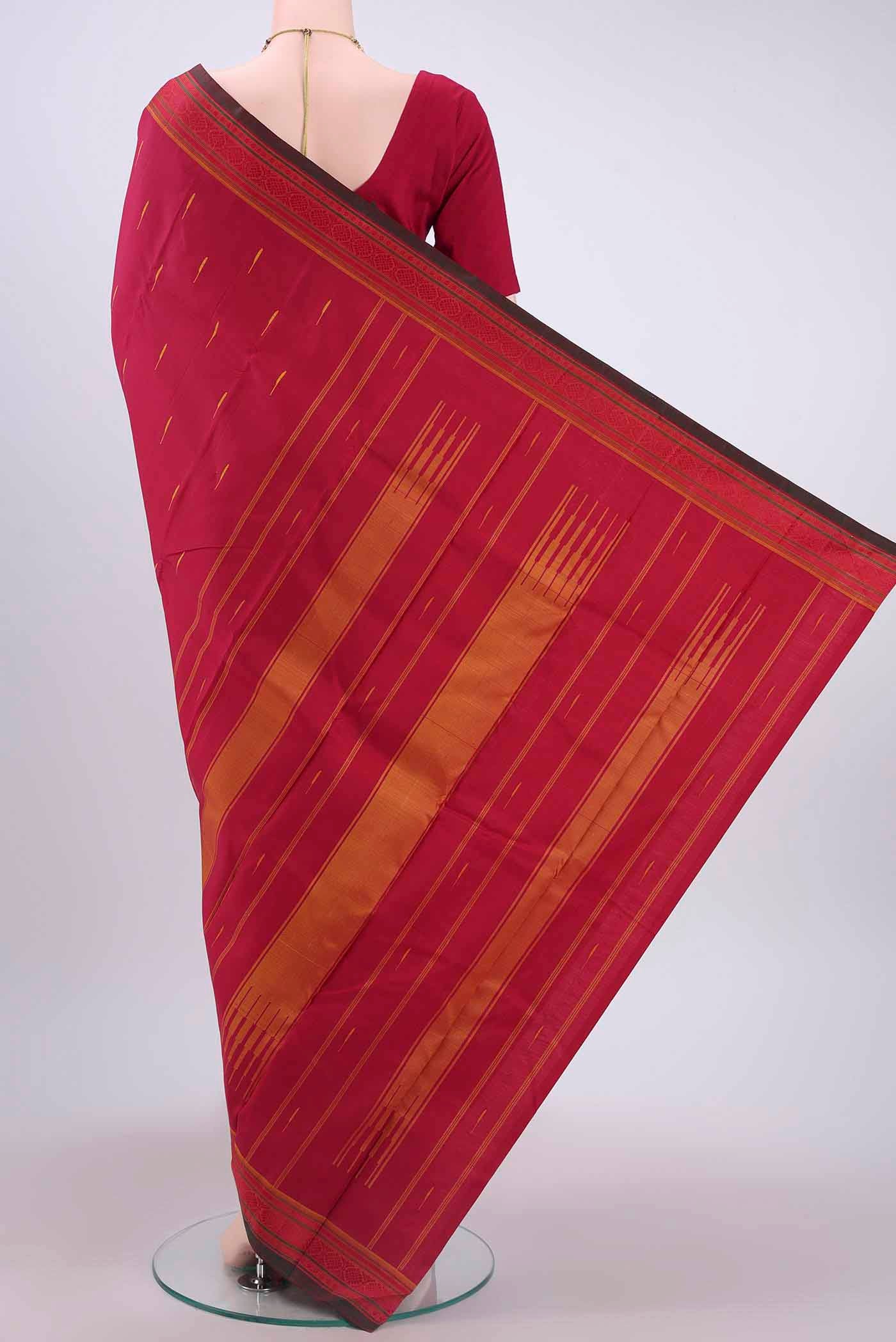 Dark Pink Kanchipuram Silk Saree - Image 3