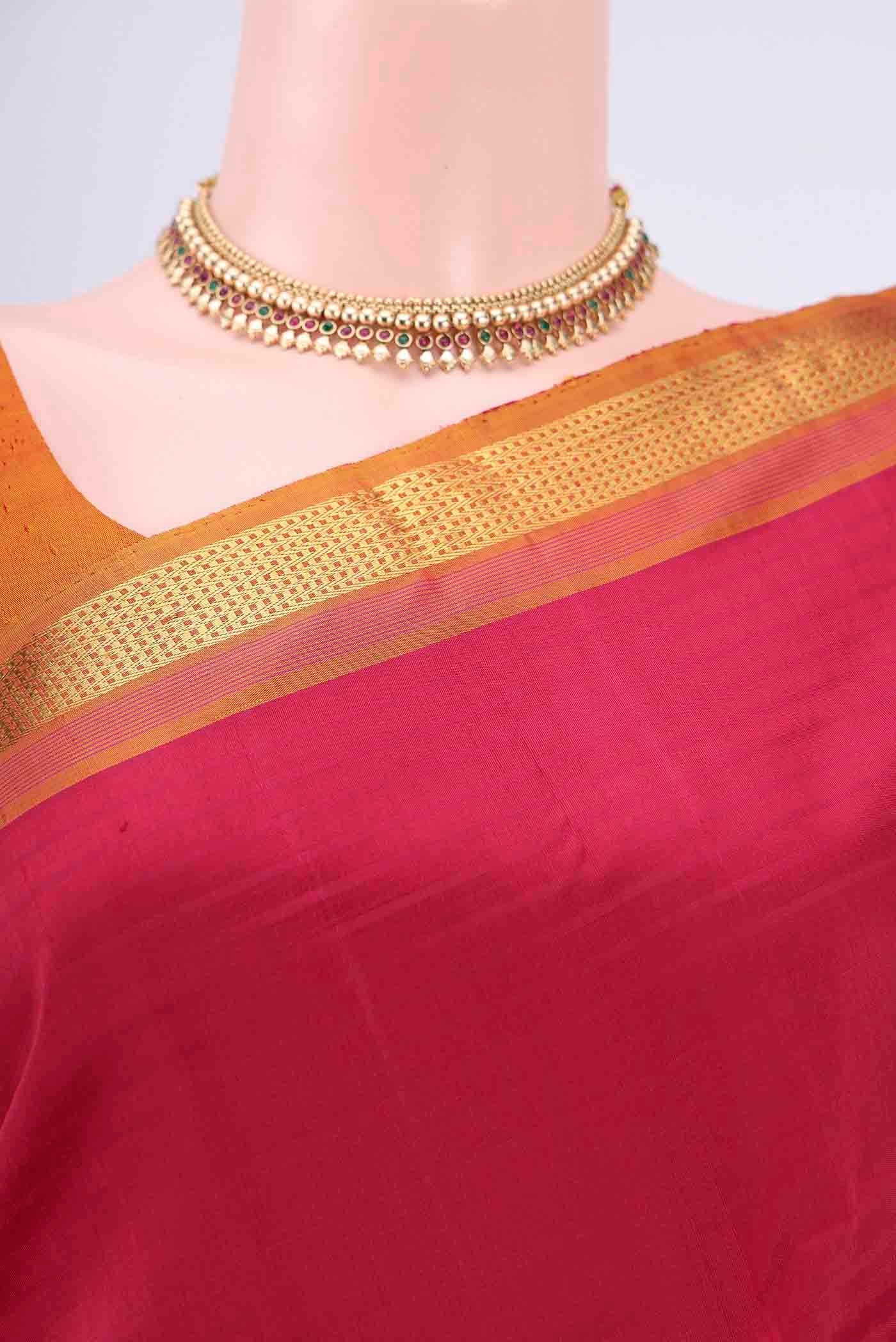 Dark Pink Kanjivaram Saree - Image 2