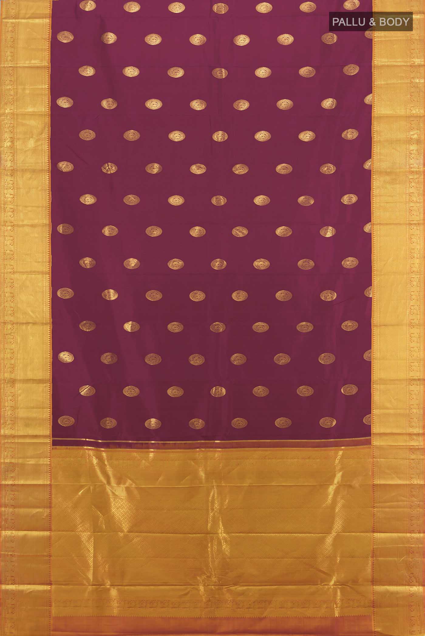 Magenta Kanjivaram Silk Saree - Image 5