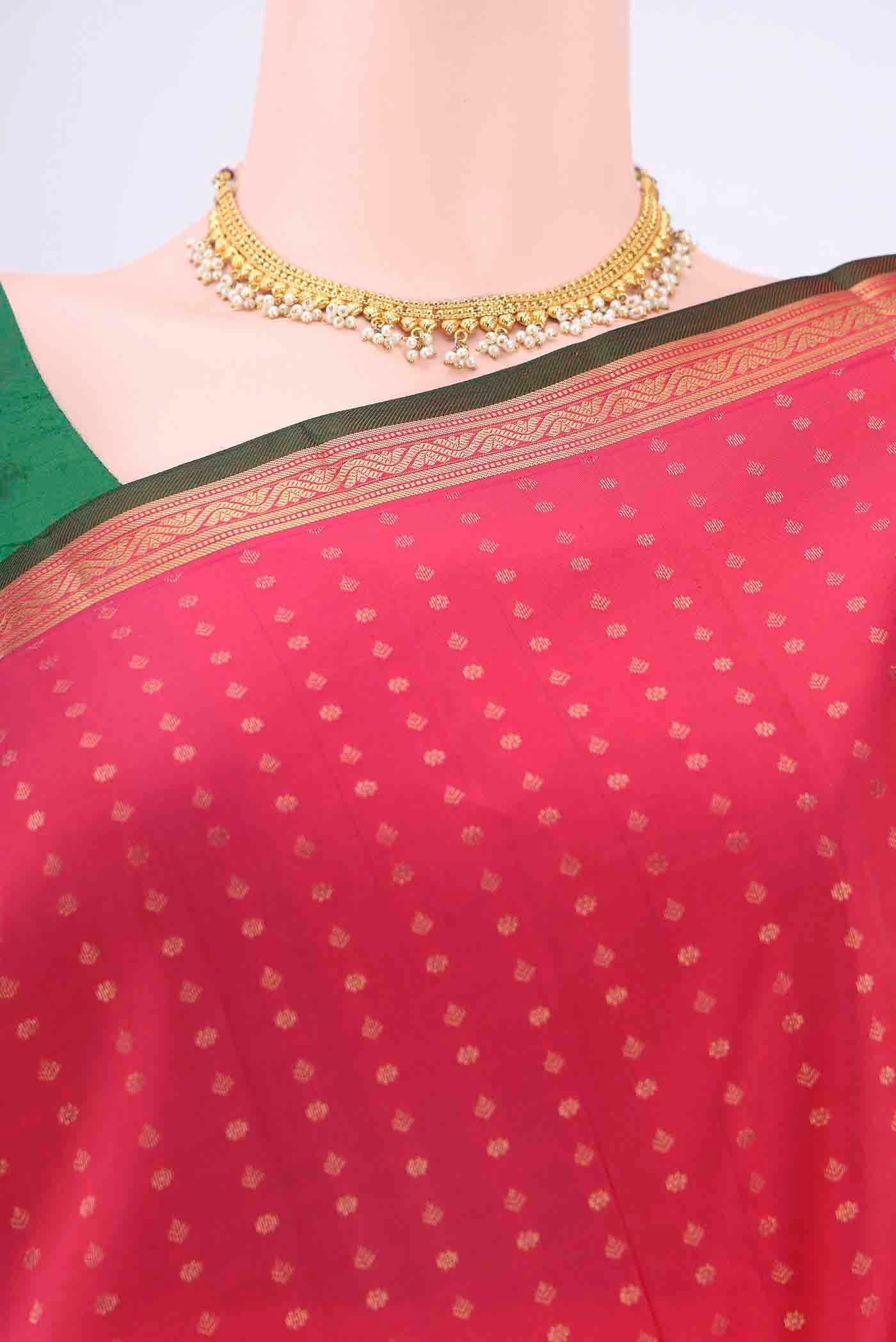Pink Kanchipuram Silk Saree - Image 2