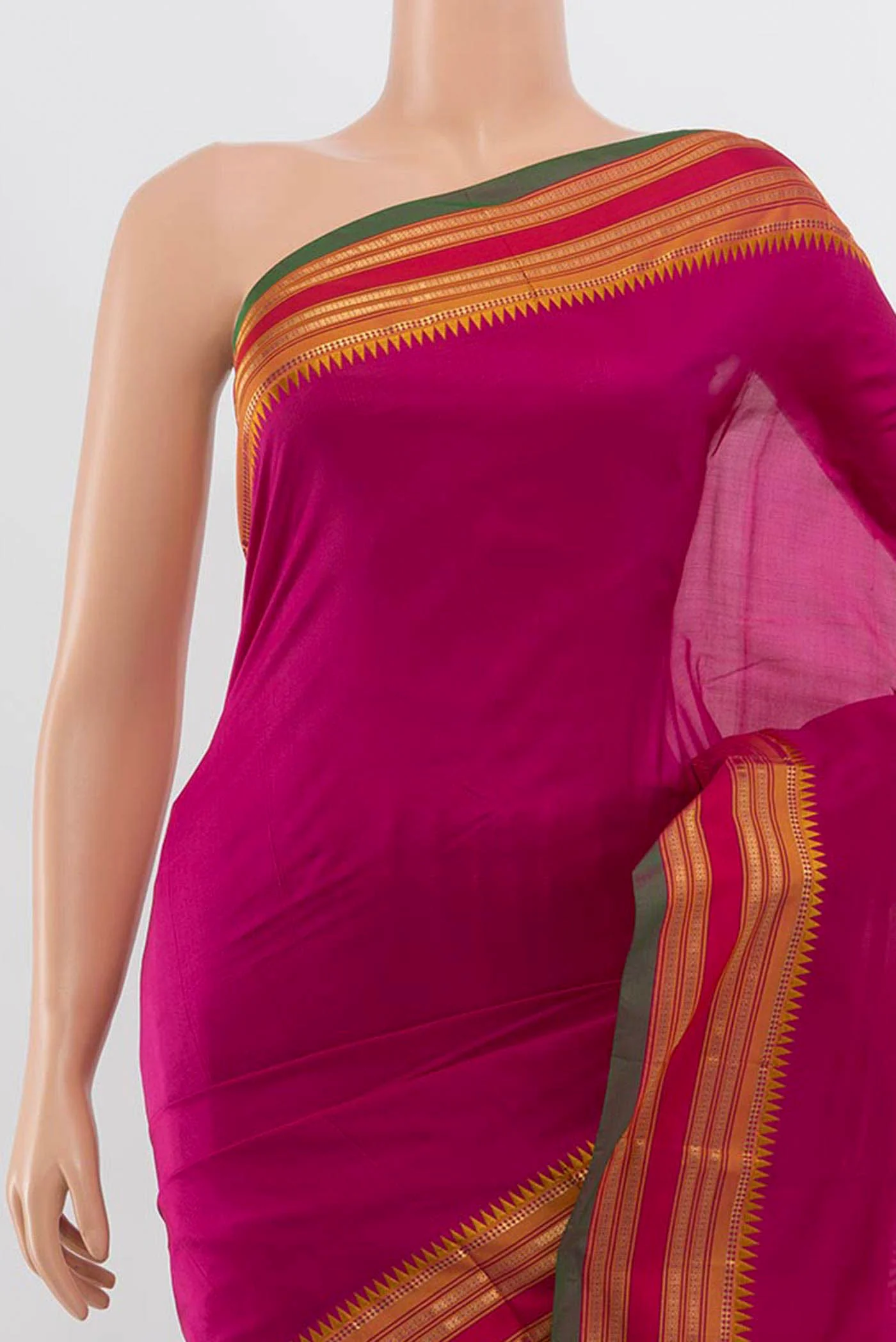 Light Magenta Narayanpet Silk Saree - Image 2