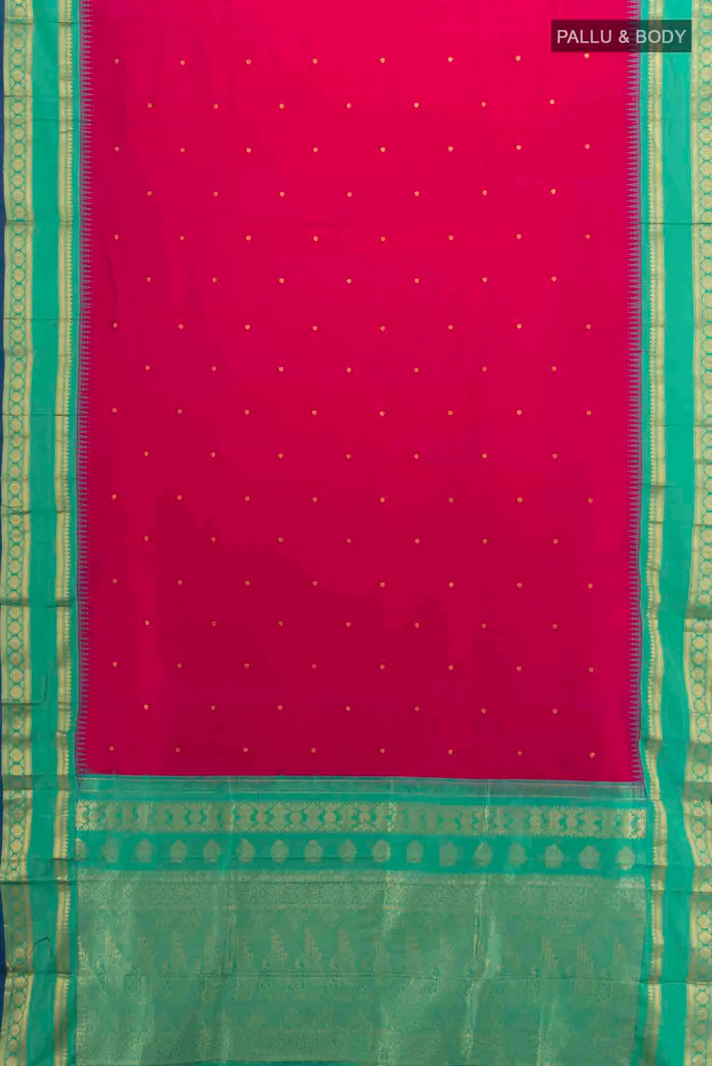 Dark Pink Narayanpet Silk Saree - Image 5