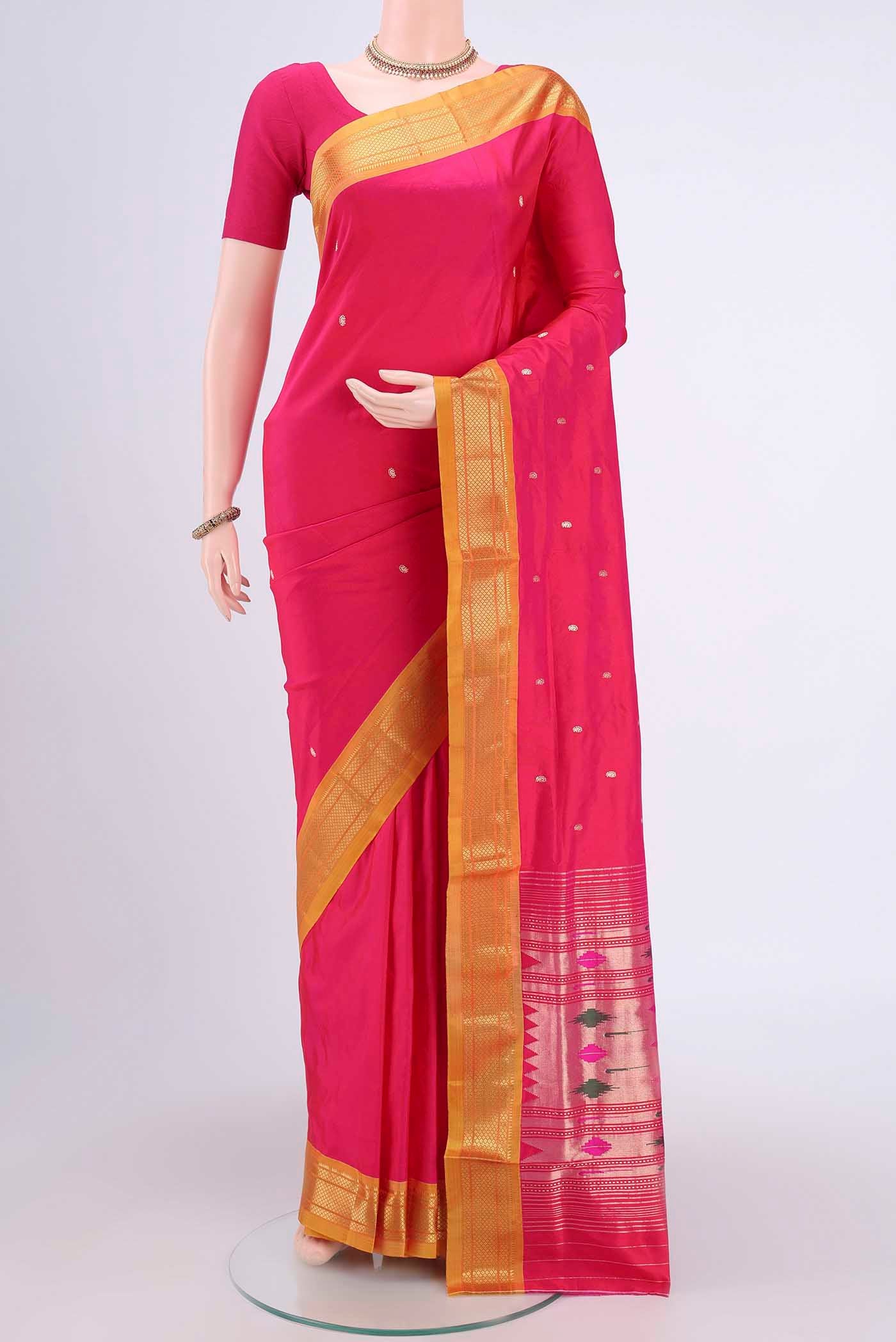 Dark Pink Paithani Silk Saree