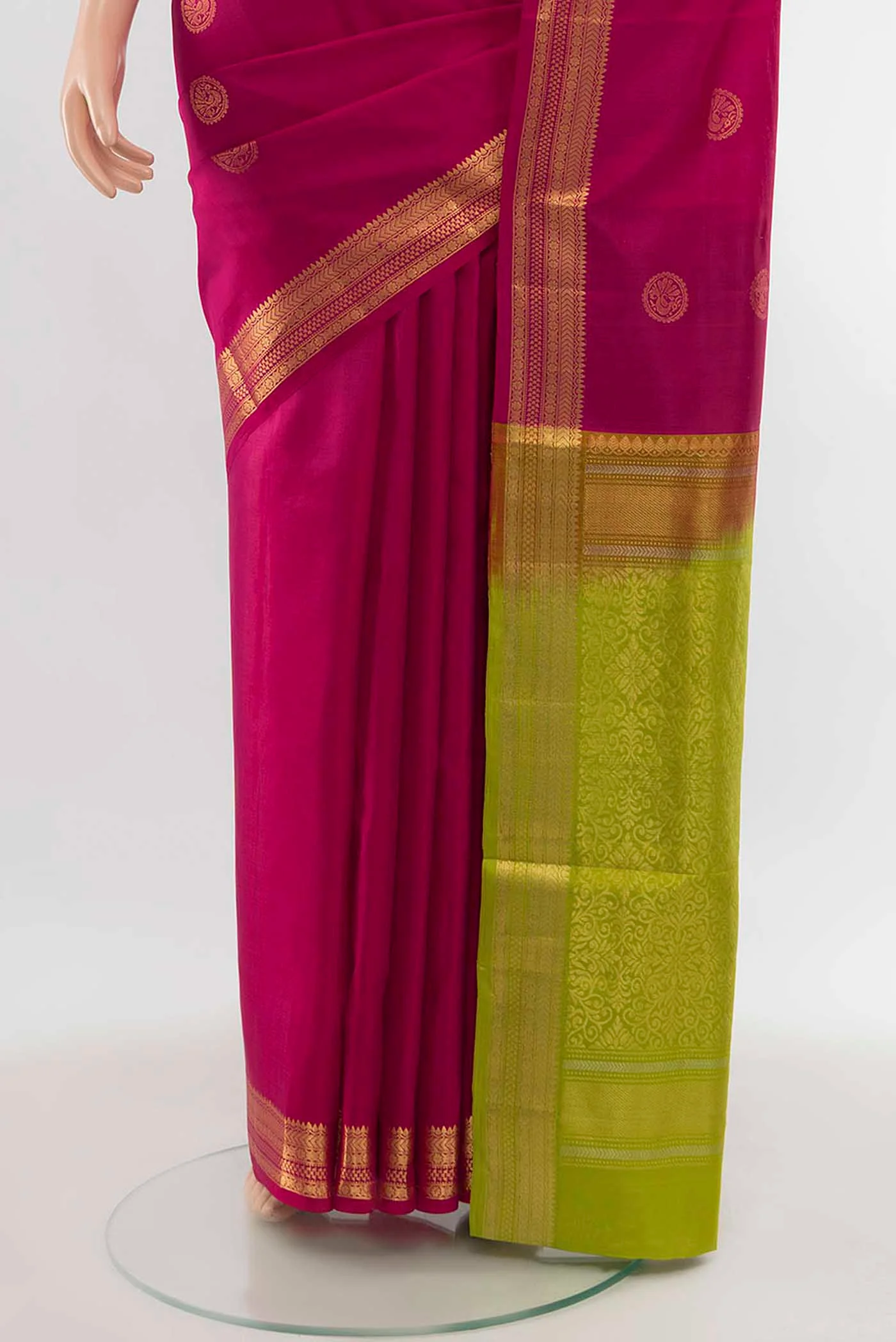 Dark Pink Soft Silk Saree - Image 3