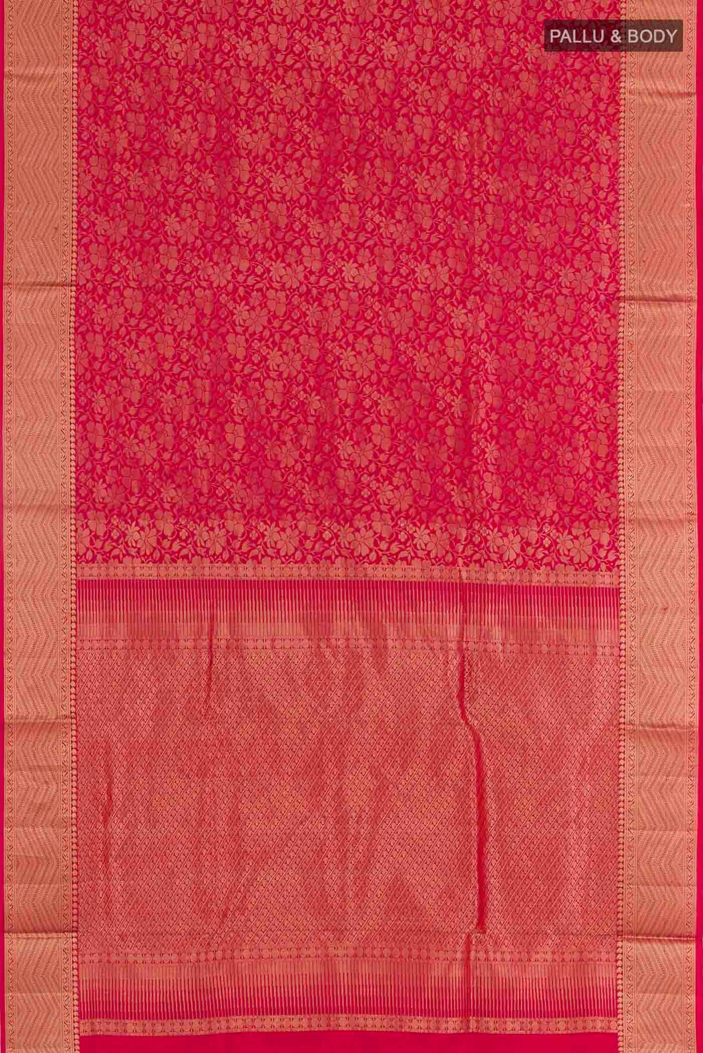 Dark Pink Soft Silk Saree - Image 3
