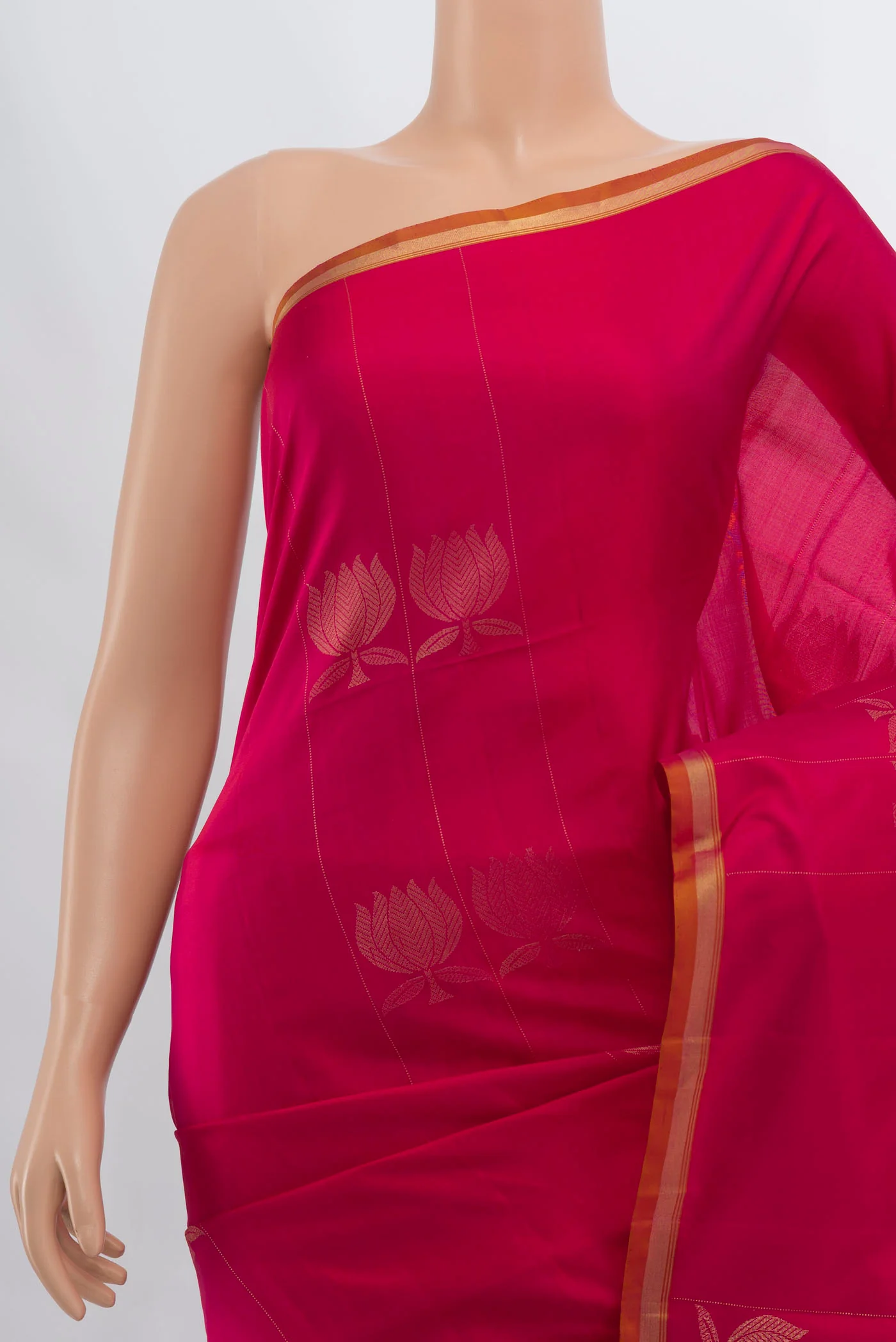 Pink Soft Silk Saree - Image 2