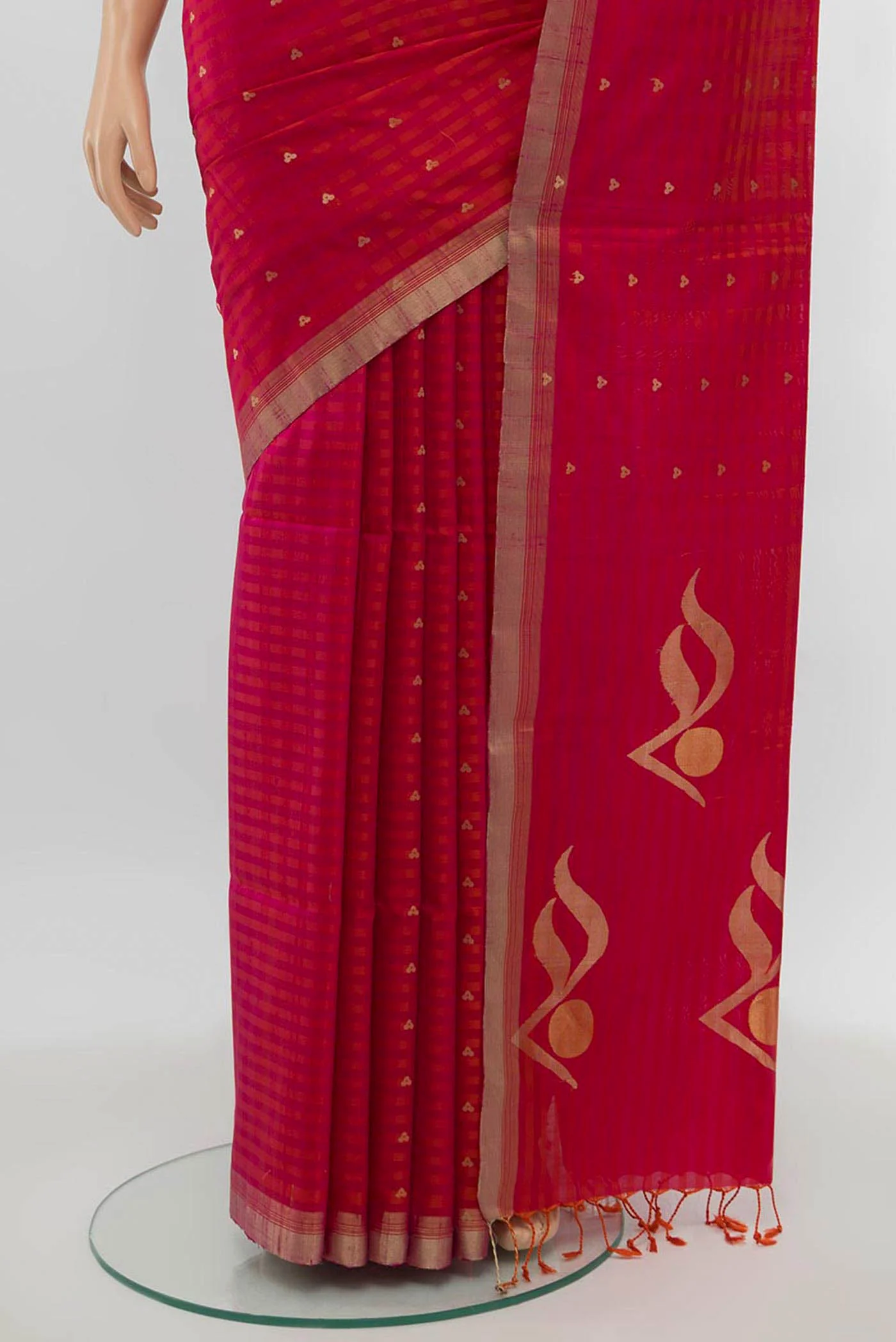 Dark Pink Soft Silk Saree - Image 3