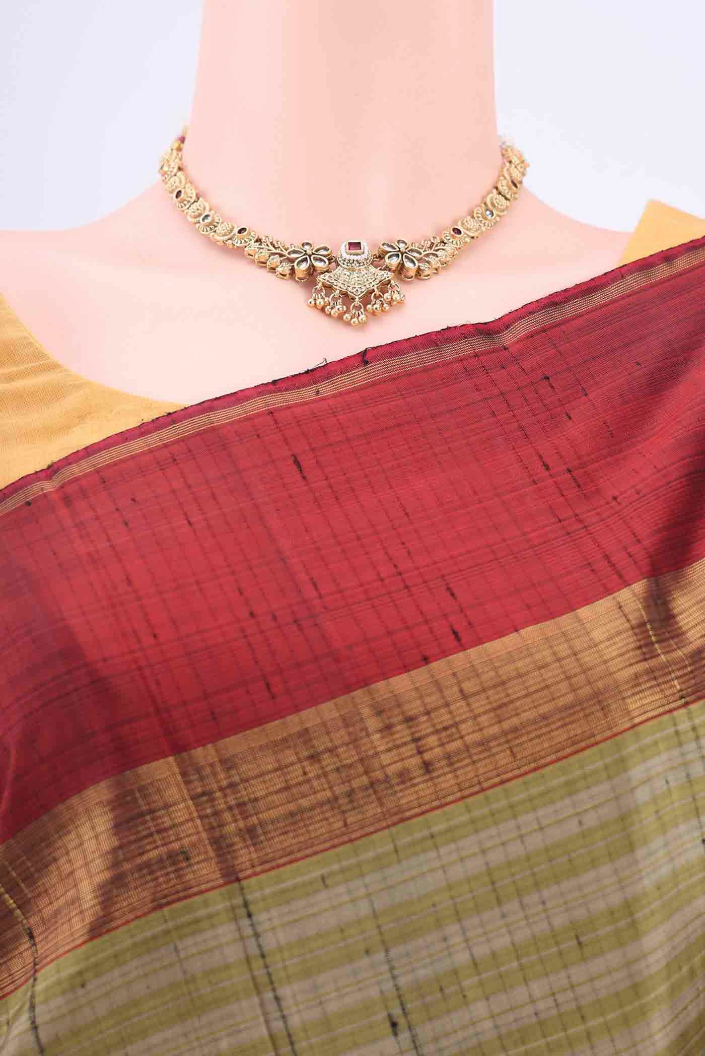Davys Grey Kanchipuram Silk Saree - Image 2