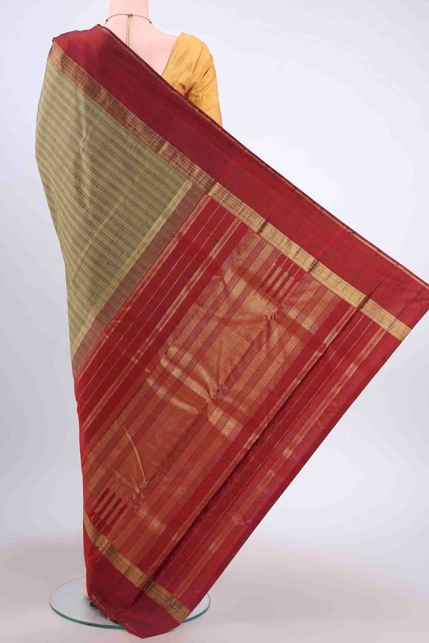 Davys Grey Kanchipuram Silk Saree - Image 3