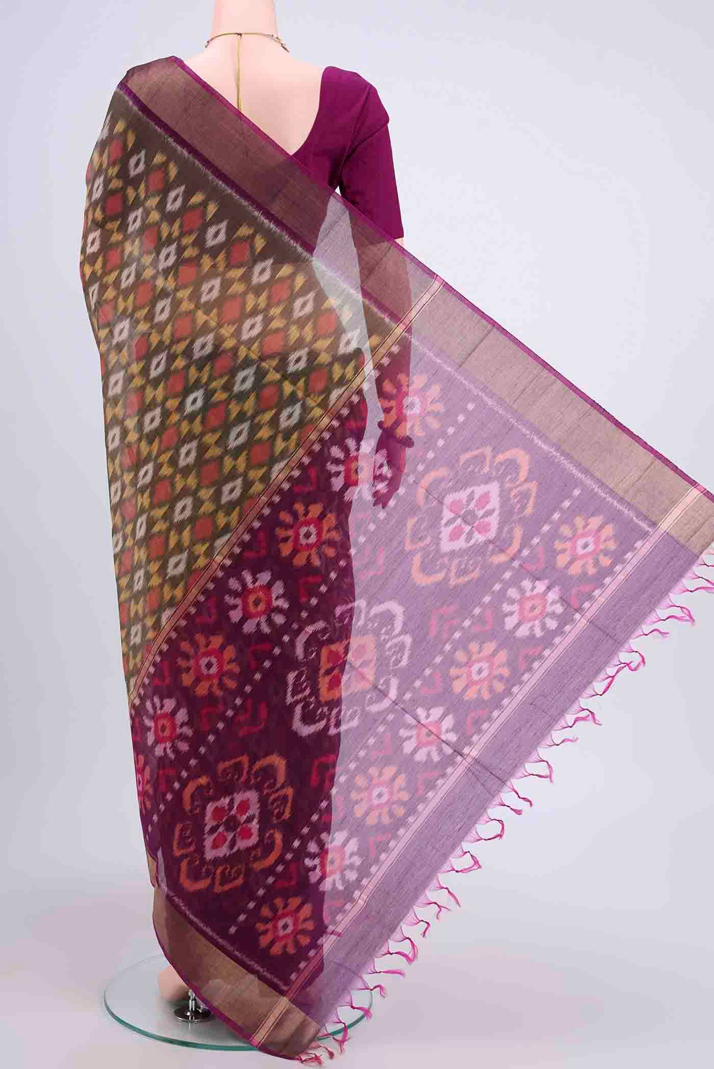 Davys Grey Kora Cotton Saree - Image 3